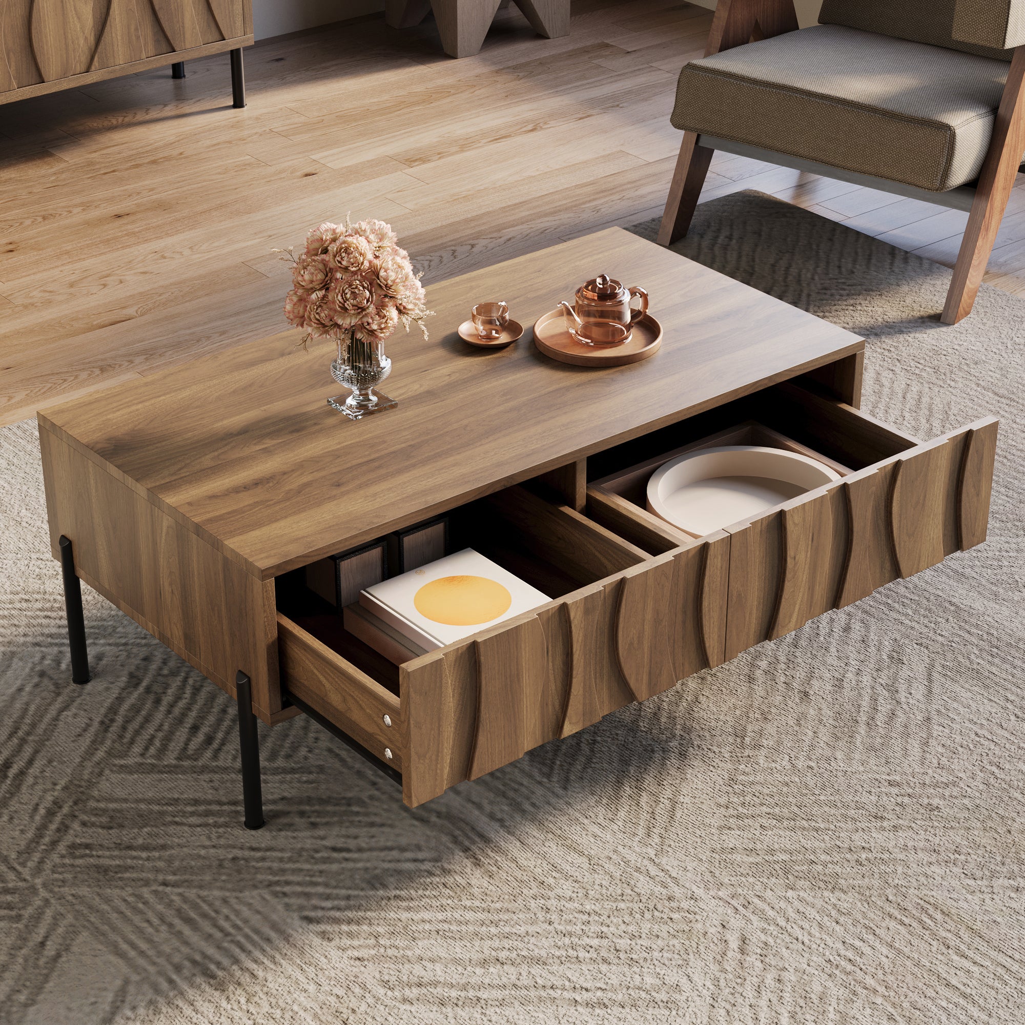 Coffee Table Modern Retro Style 105x55x41 cm