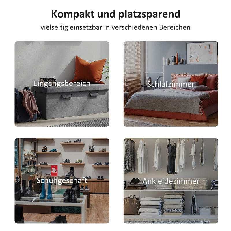 Bed Bench, Upholstered Hallway Bench, 130 kg Load Capacity, Grey Sailcloth