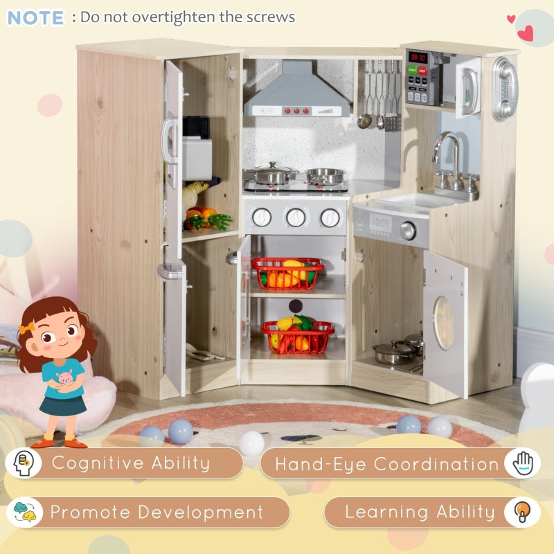 Kids Kitchen Playset with Accessories, Storage Space