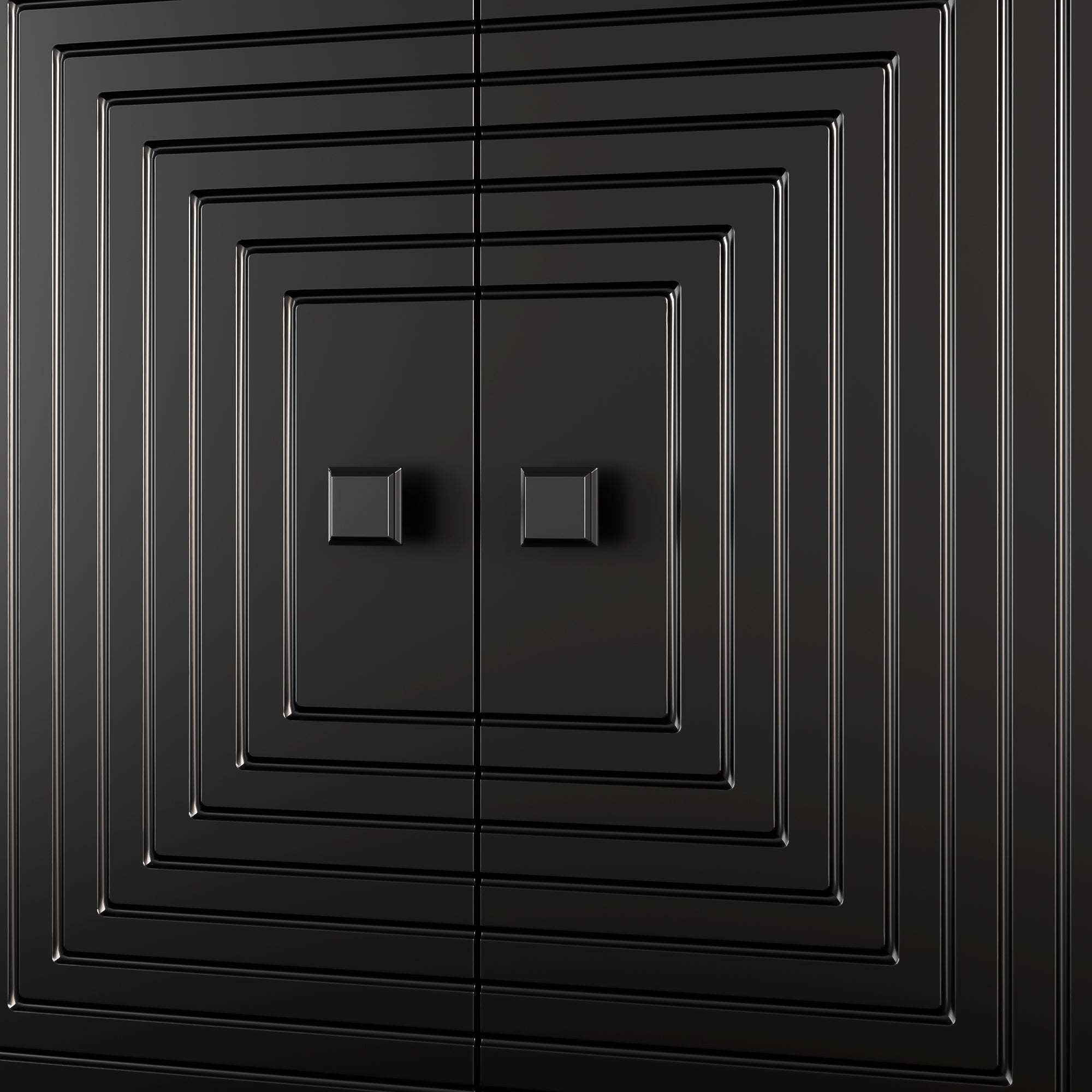 Storage Cabinet Sideboard with 3 Double Doors, Large Storage, Matte Black