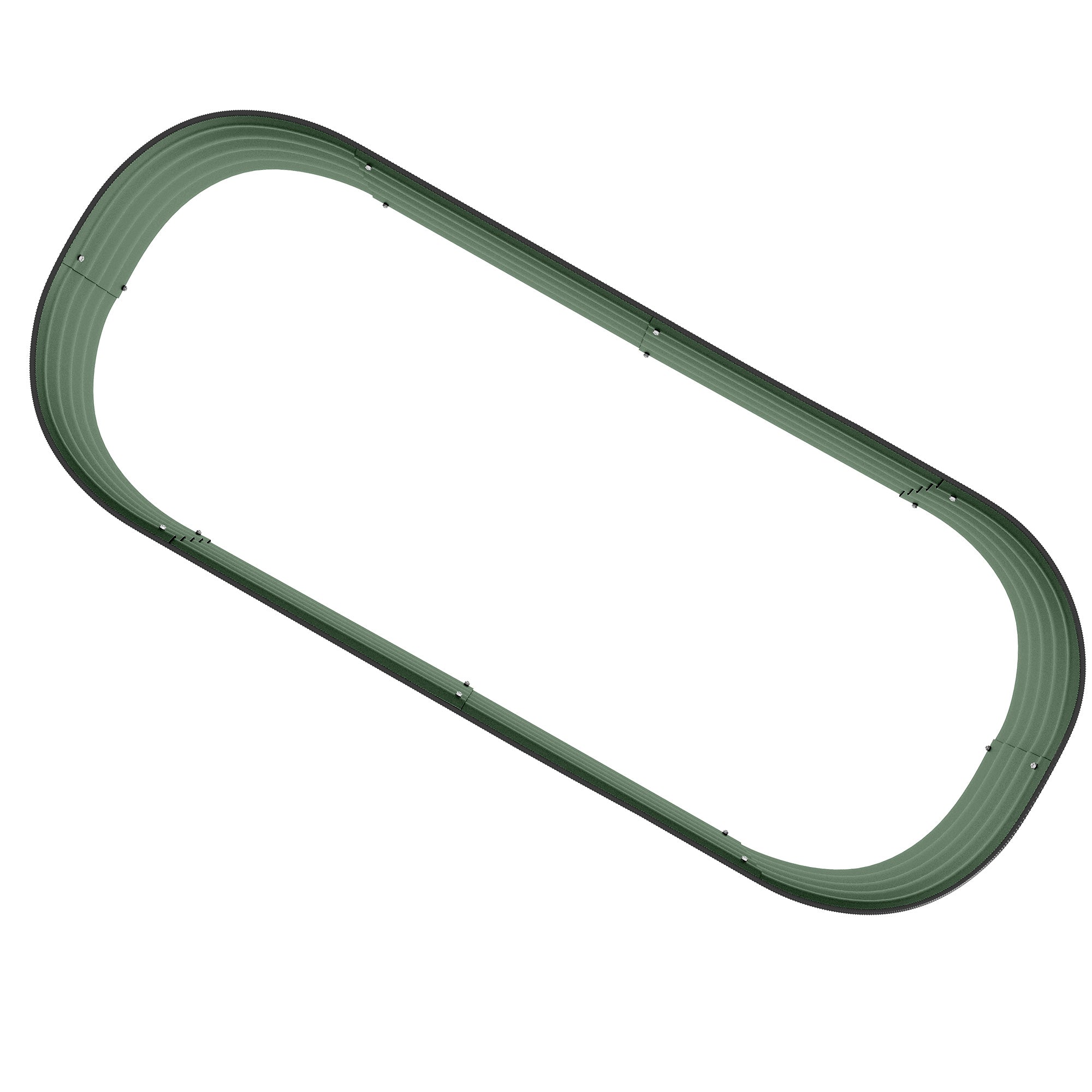 Galvanised Raised Garden Bed, Metal Planter Box with Safety Edging, Green