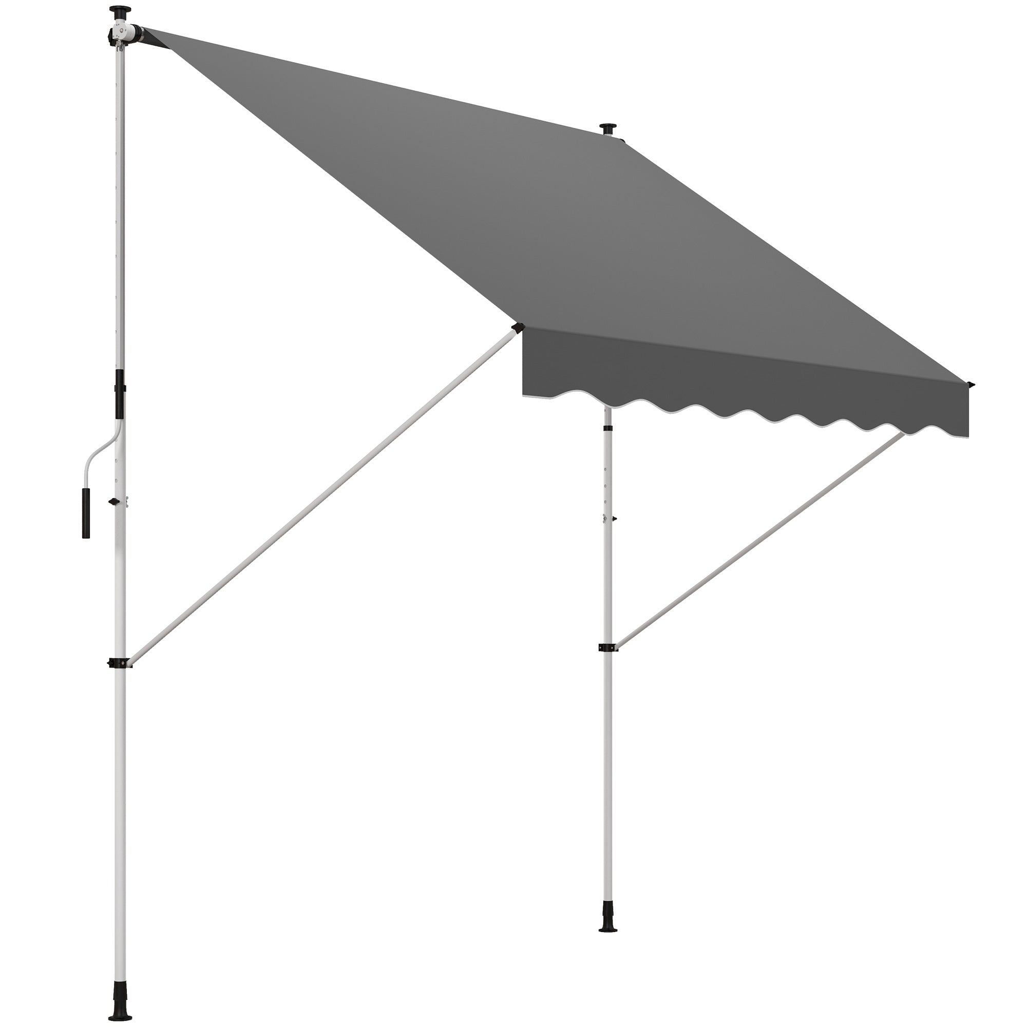 3x1.5m Adjustable Outdoor Awning Aluminium Frame, Grey
