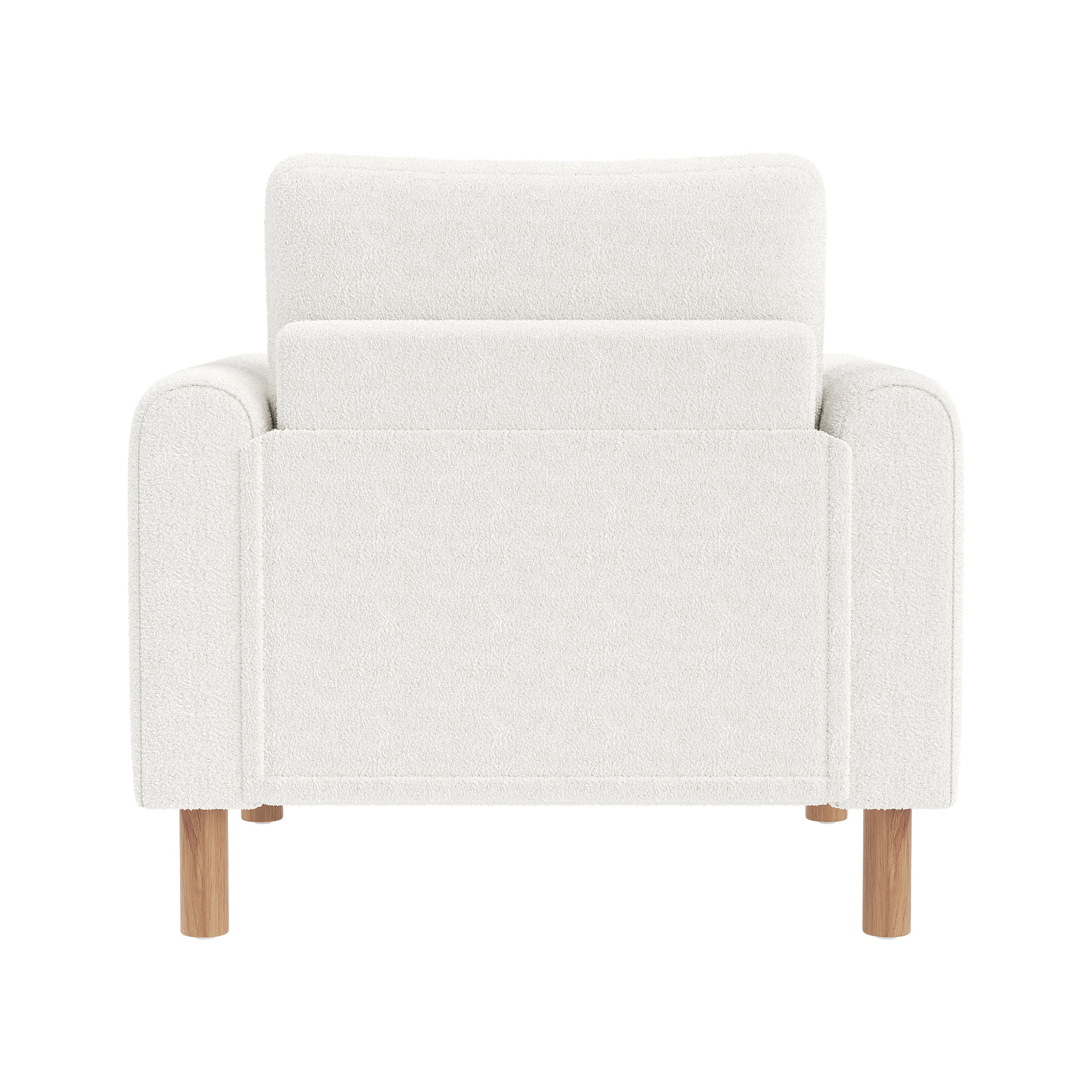 Armchair, Thick Cushion & Soft Upholstery, White