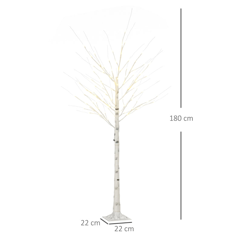 Artificial Birch Tree, LED Warm White Light, Realistic White Bark