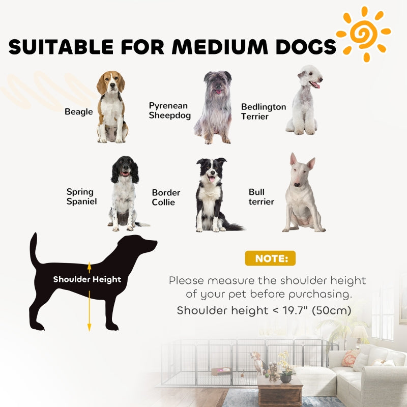 12-Panel Solid Dog Playpen, for Medium Dogs, 80cm High, Black