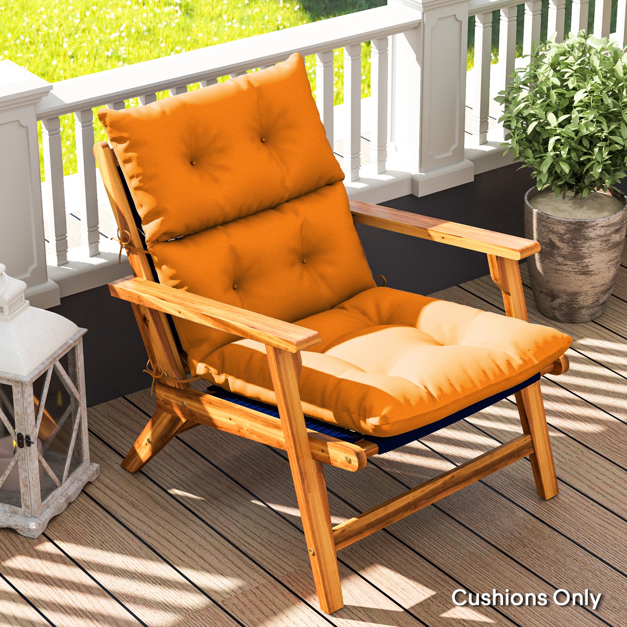 Rocking Chair Padded Seat Cushion 115 x 56cm - Orange