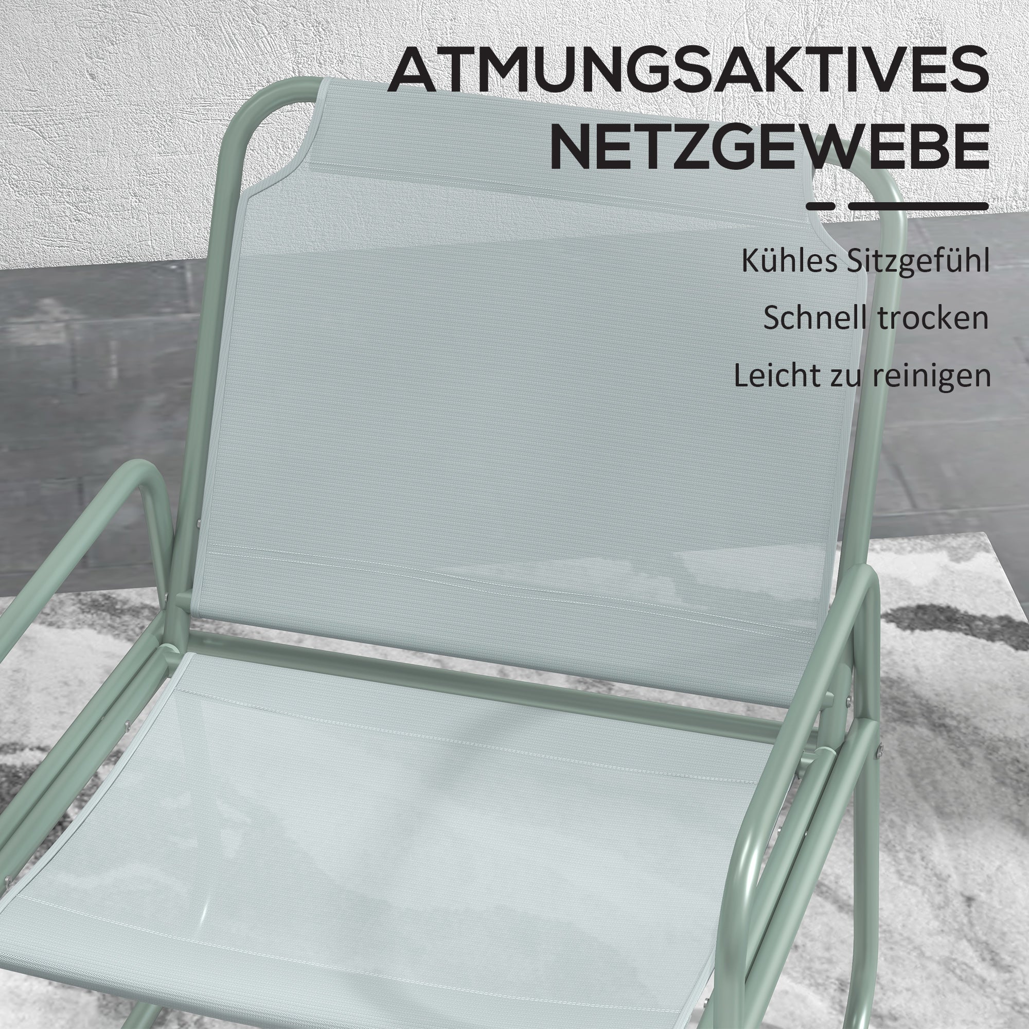 Bistro Set 3-Piece Table & 2 Chairs Mesh Green