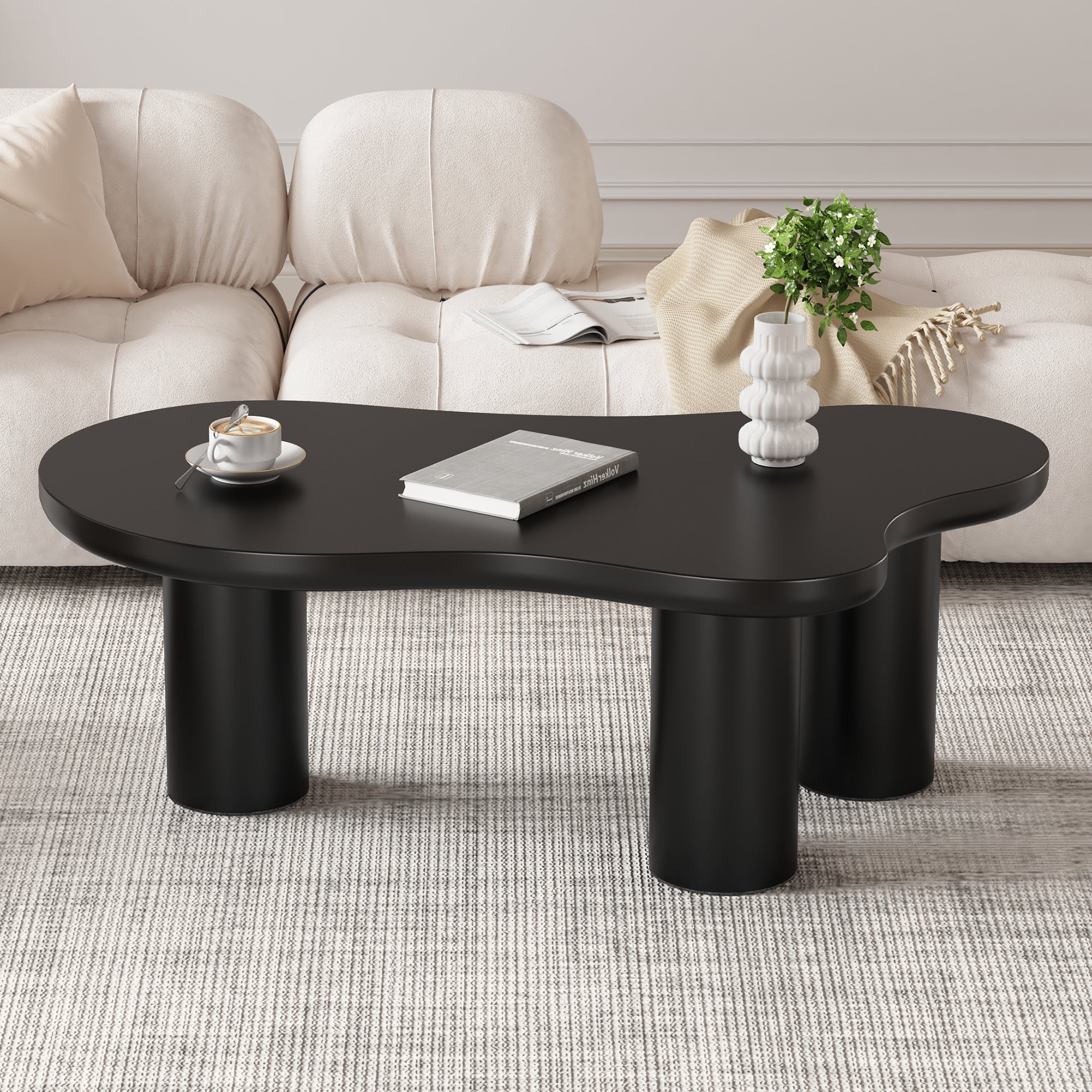 Cloud Coffee Table Irregular Shape 107x66cm MDF/PVC Legs