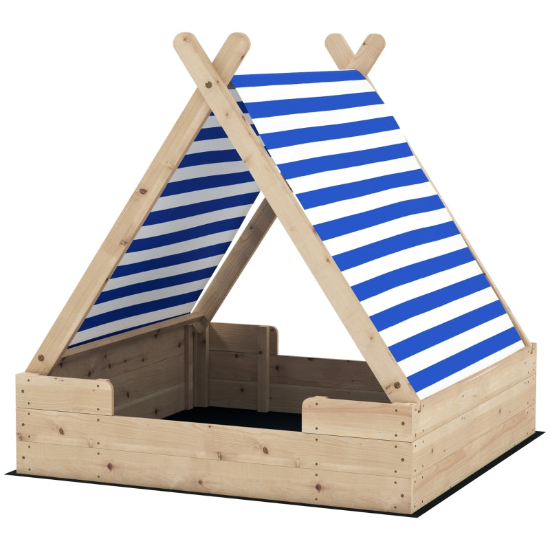 AIYAPLAY children's sandbox with weatherproof tent roof, for 3 children aged 3-6 years