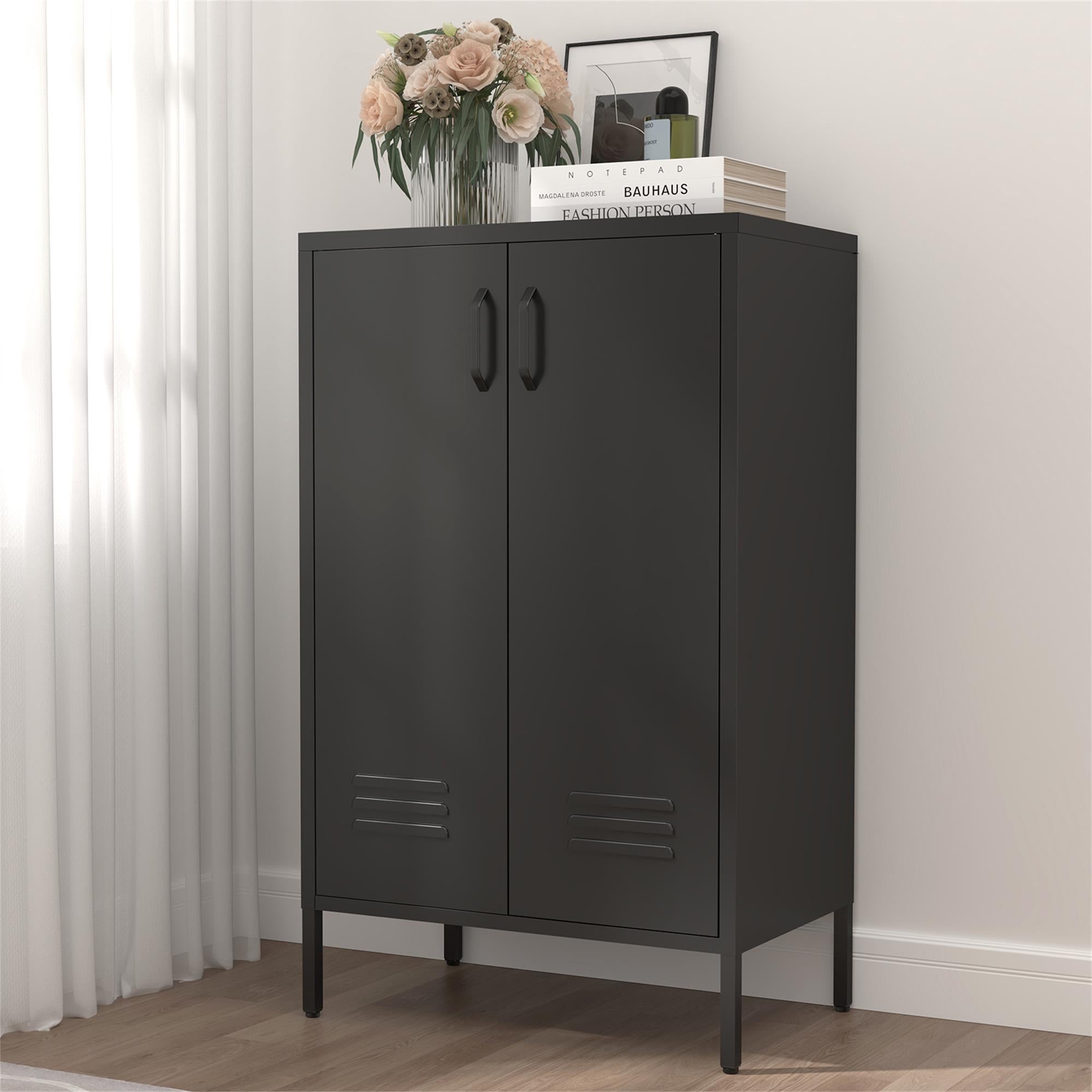 Steel Storage Cabinet 2 Door 2 Movable Shelves - Steel