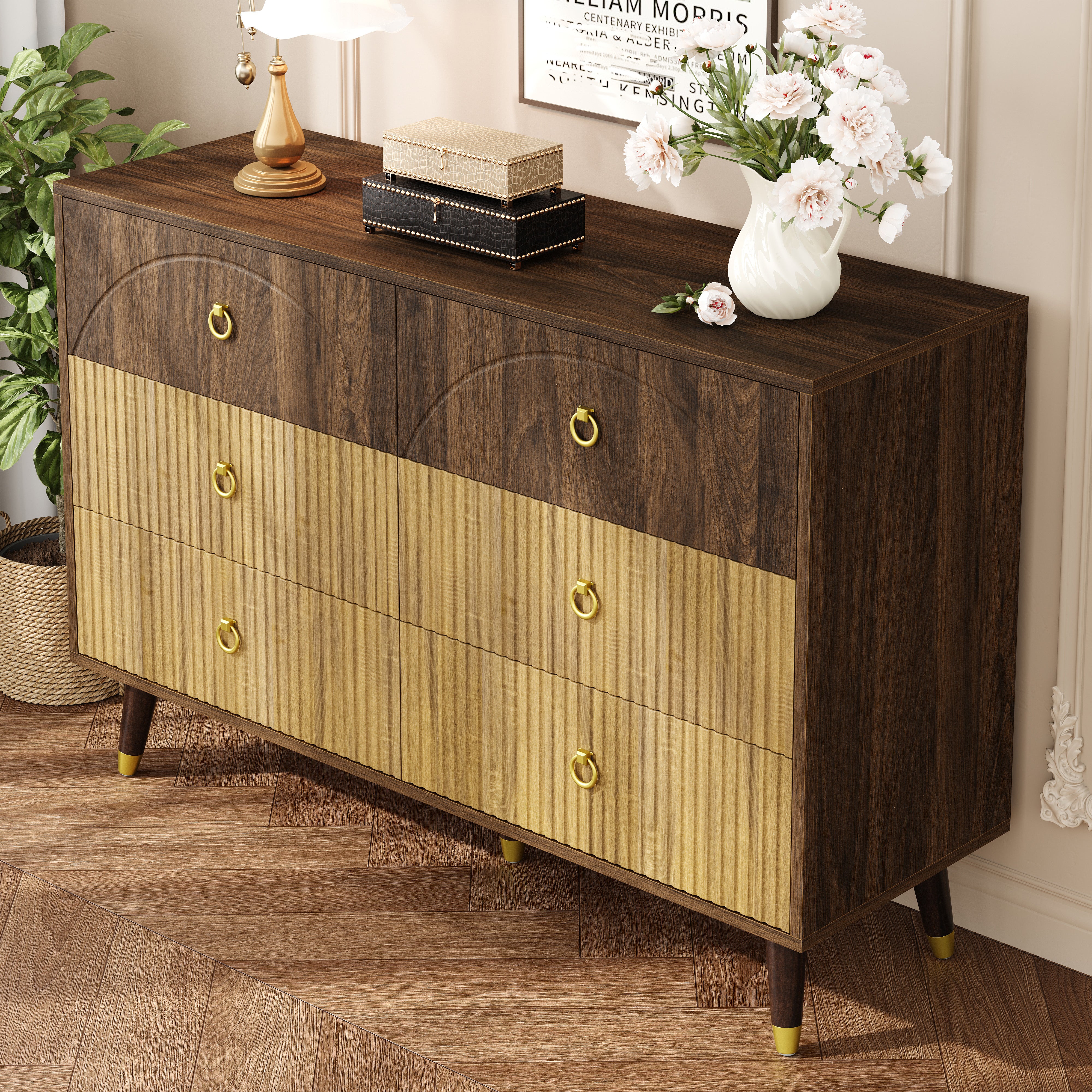 Sideboard Storage Cabinet 120 x 40 x 81cm Natural MDF