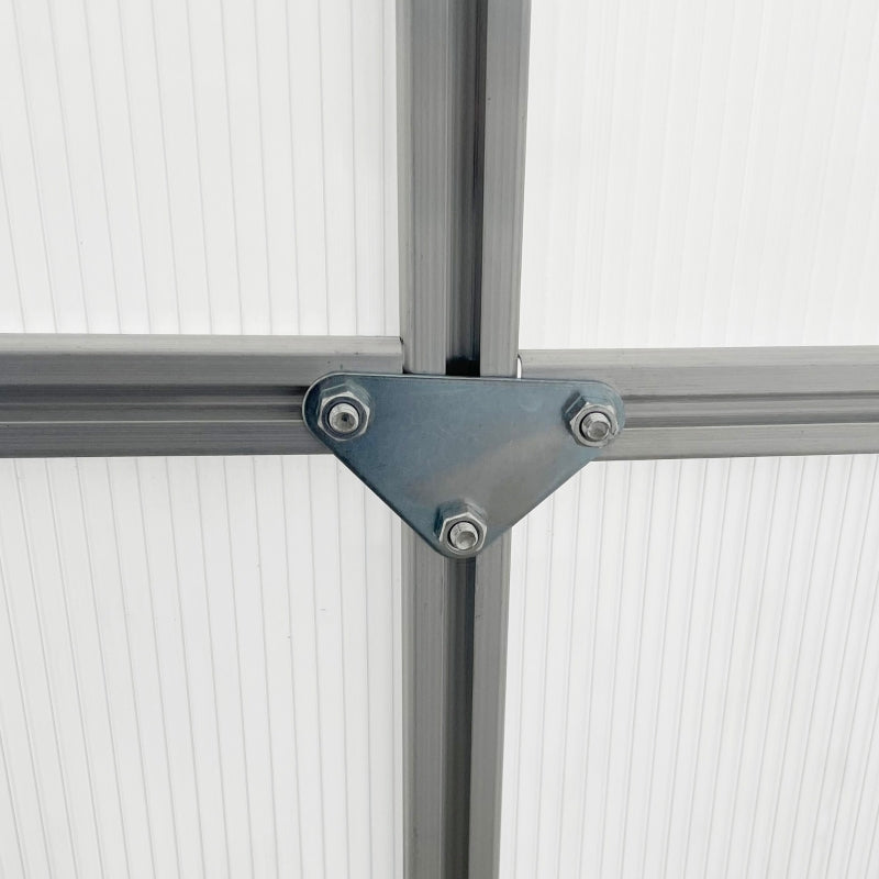 Walk-In Greenhouse, 190 x 253 cm Polycarbonate, Silver-Tone