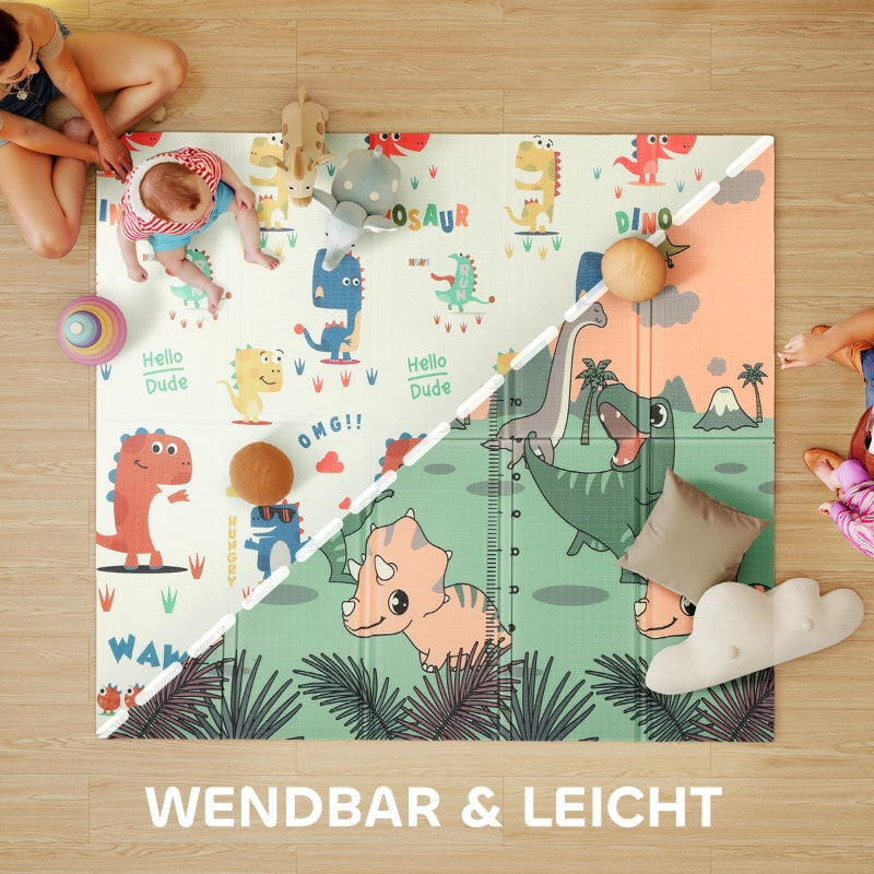 Baby Play Mat, Foldable Double-Sided Crawling, Multi-Coloured