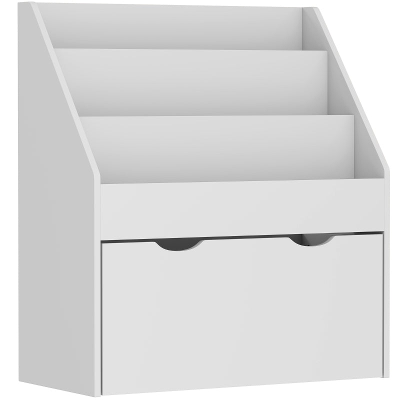 Bookcase for Kids with Shelves and Drawer, Grey