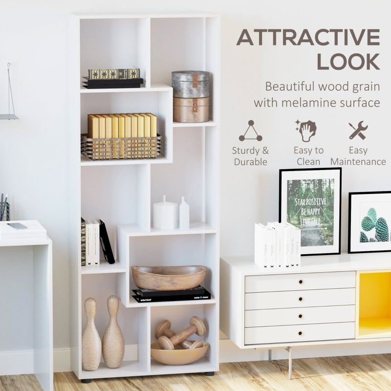 8-Cube Bookcase Tall Display Shelf Standing Storage Rack 70 x 24 x 178cm White