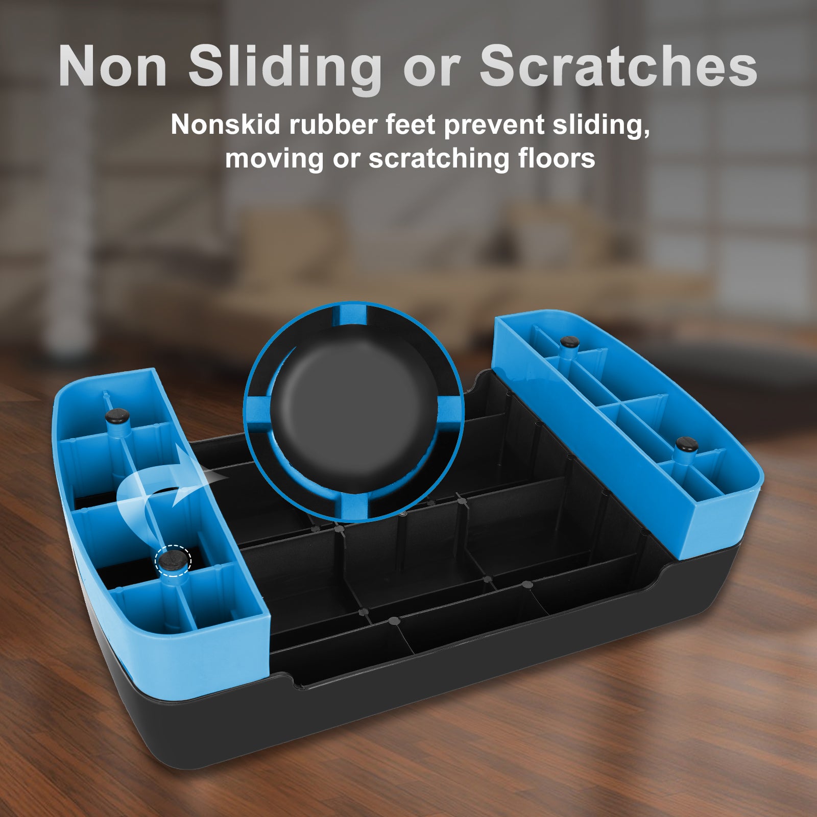 Aerobic Fitness Step Platform, Height Adjustable 10-15cm with Storage, Blue