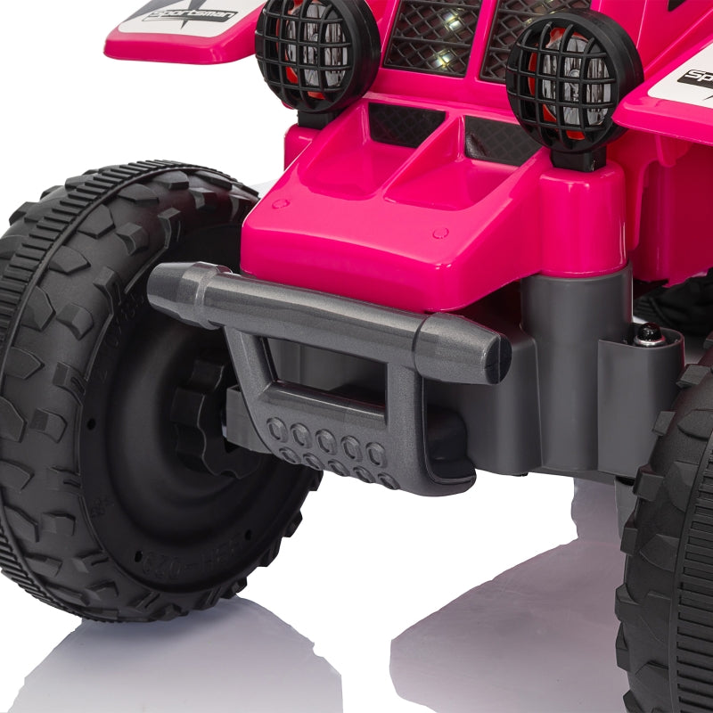 AIYAPLAY Electric Quad Bike for Kids, Battery-Powered, LED Lights, Pink