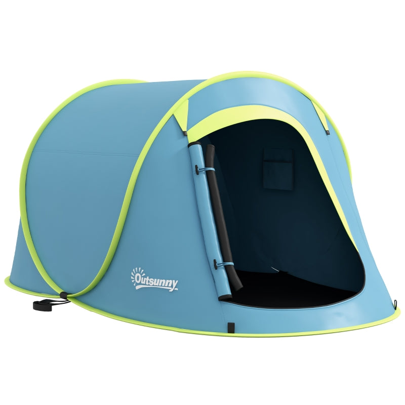 Two-Man Pop-Up Dome Tent Water-Resistant with Accessories Blue