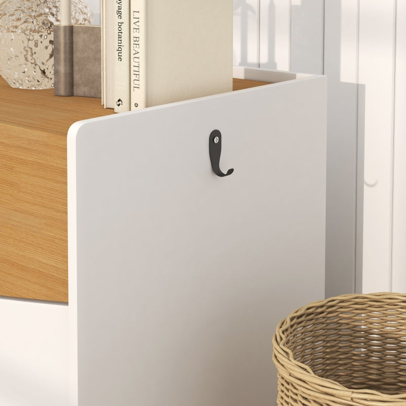 Cat Litter Box, Extendable Cabinet, Oak/White