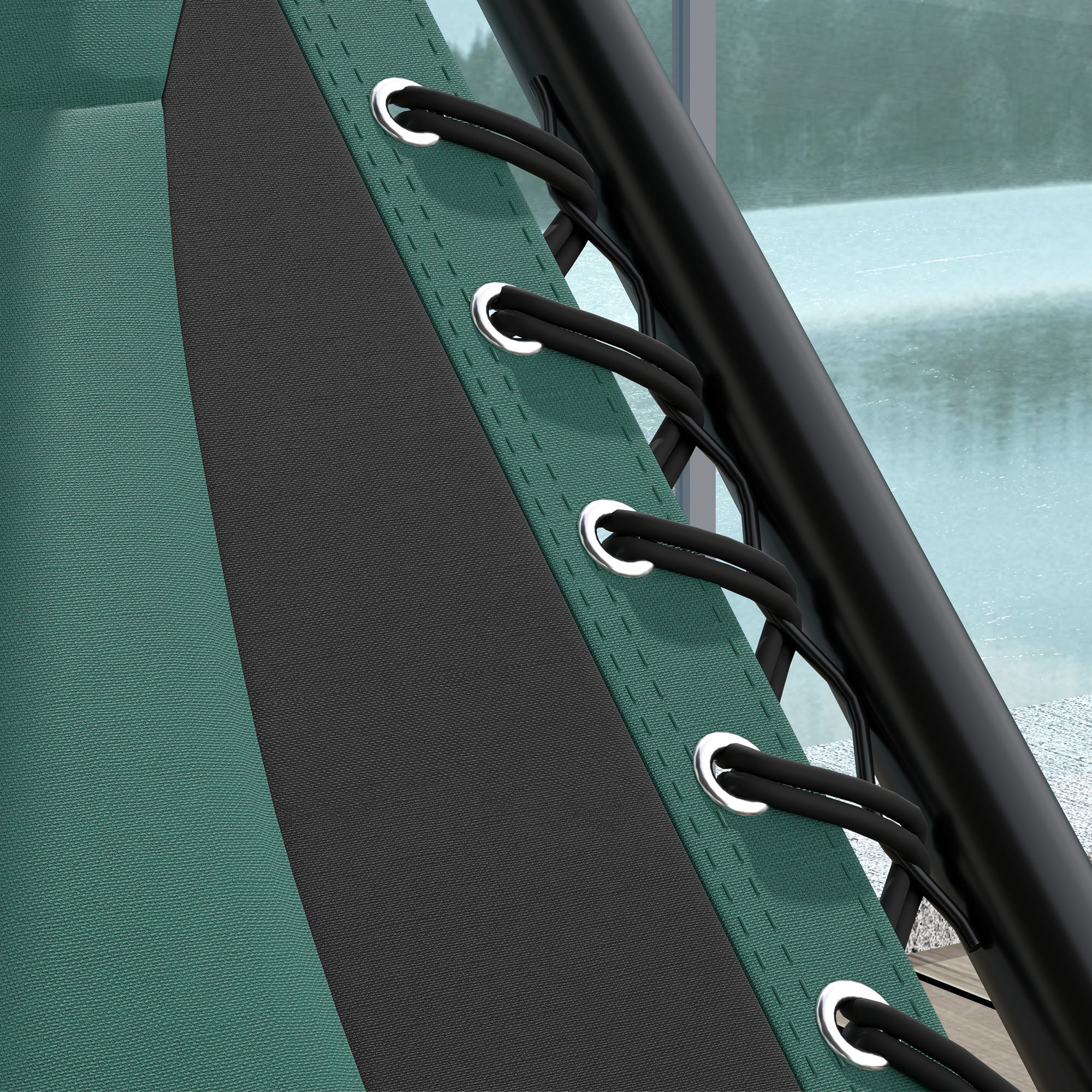 Zero Gravity Lounger Chair Set of 2, Folding Recliner with Shade Cover & Cup Holder, Green