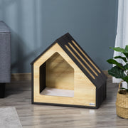 Wooden Dog House, Cat Cave, Dog Sleeping Place, Cozy Cushion, 60 x 40 x 59.2 cm, Wood