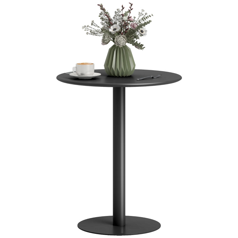 Dining Table, Round Modern 2-Person Ø60 x 72 cm Steel, Black