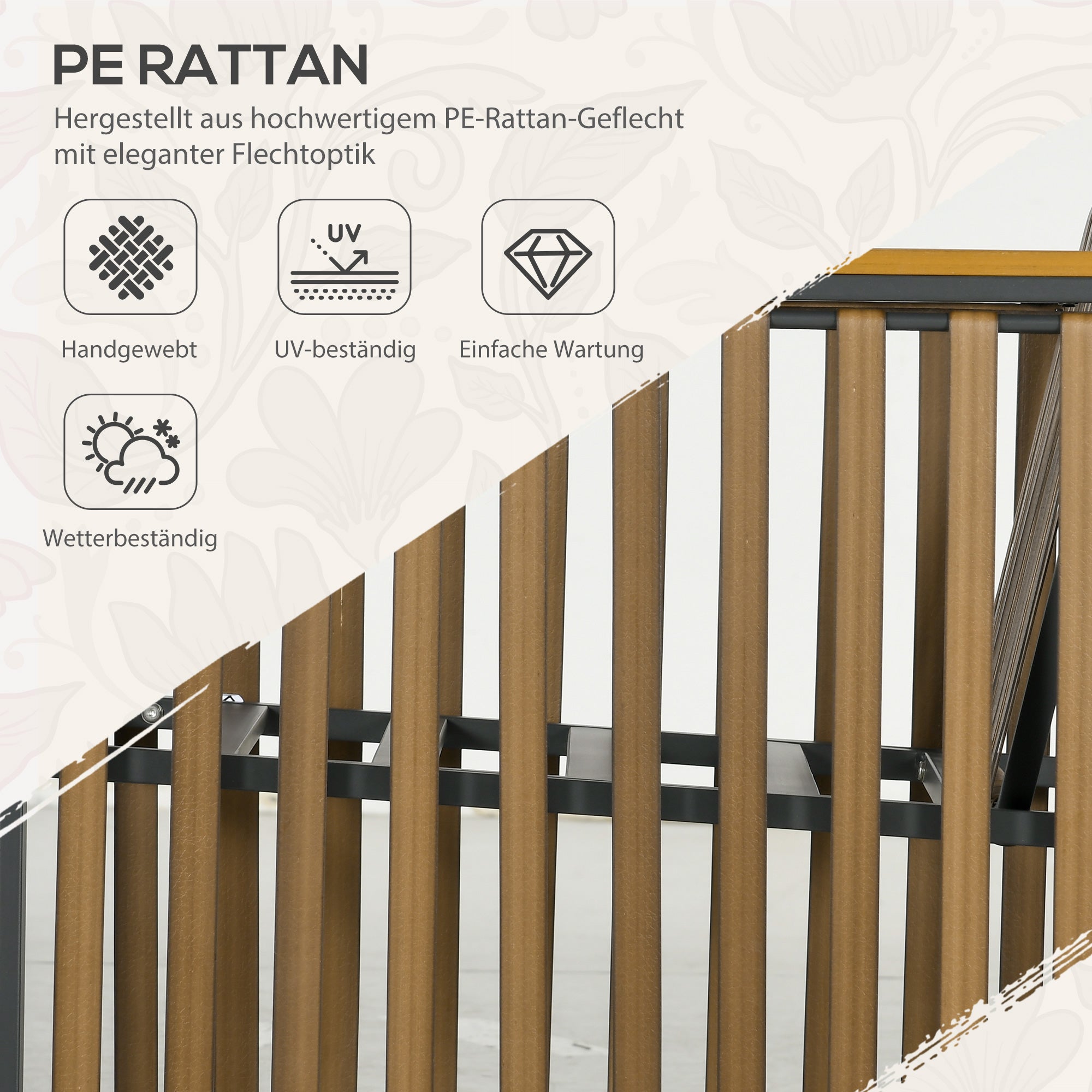 Garden Furniture Set, 3-Piece Bistro with Coffee Table & 2 Chairs, Grey