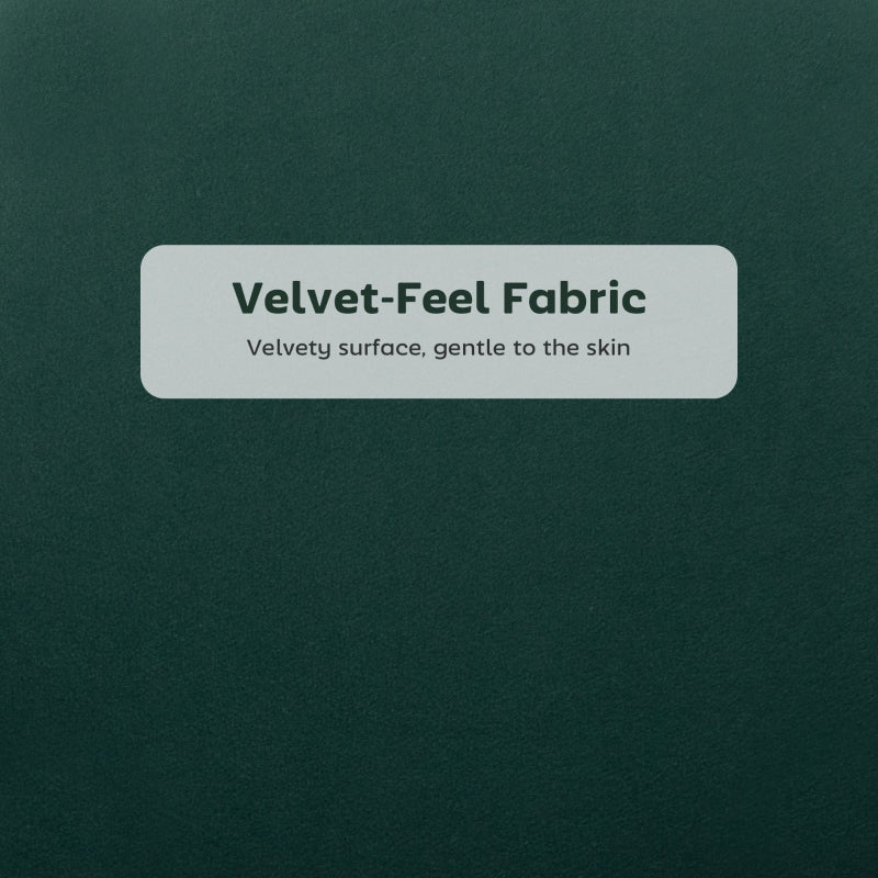 Set of Two Lotus Bar Stools - Velvet-Feel Dark Green