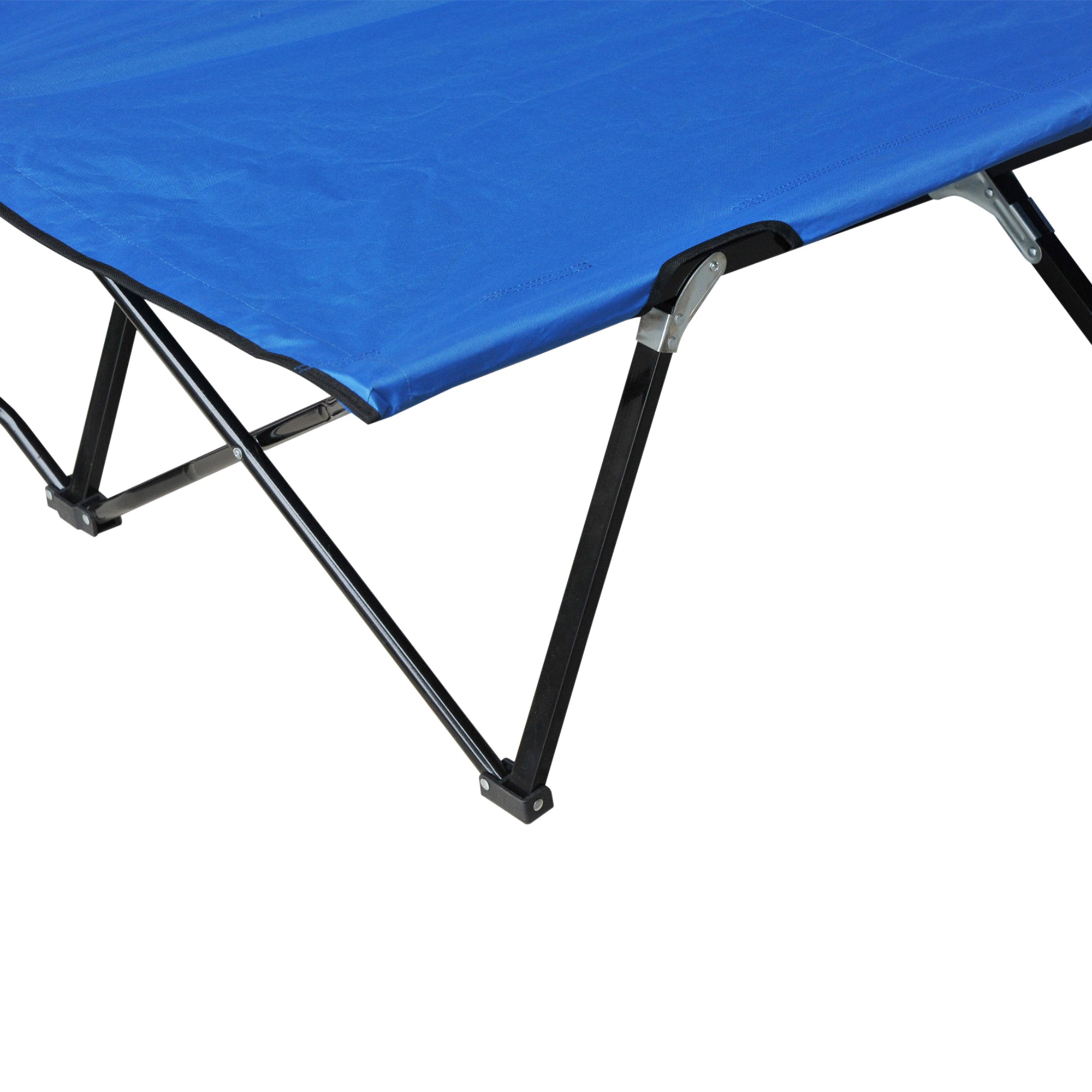 Folding Camping Bed, 2 Person with Carry Bag, 136 kg, Steel Oxford, Blue and Black