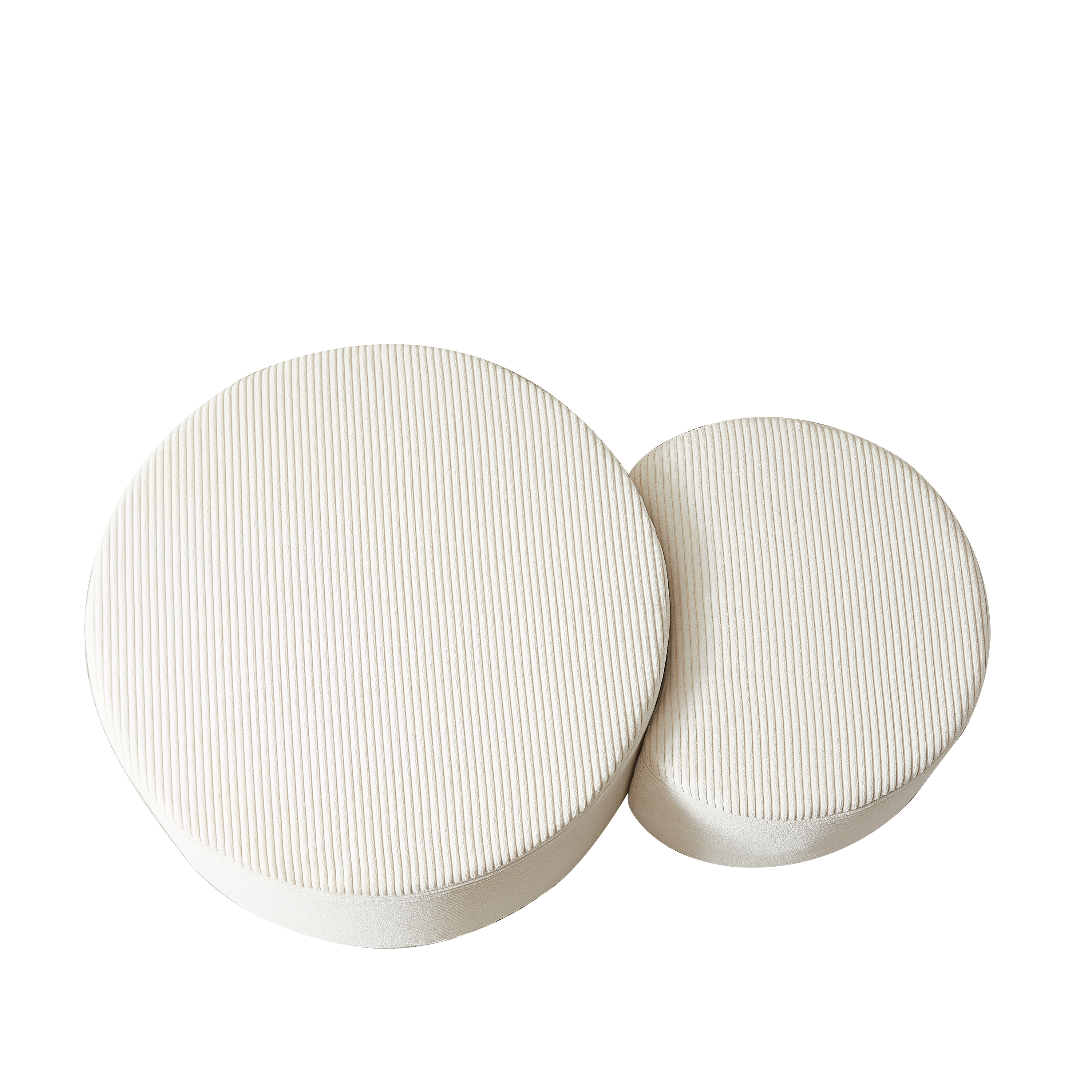 Coffee Table Set, 2-Piece Upholstered Round for Living Room, Foam