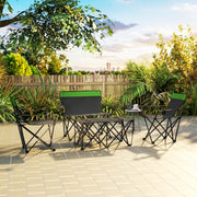 Four-Piece Portable Picnic Table Set, Folding Chairs and Table, Green