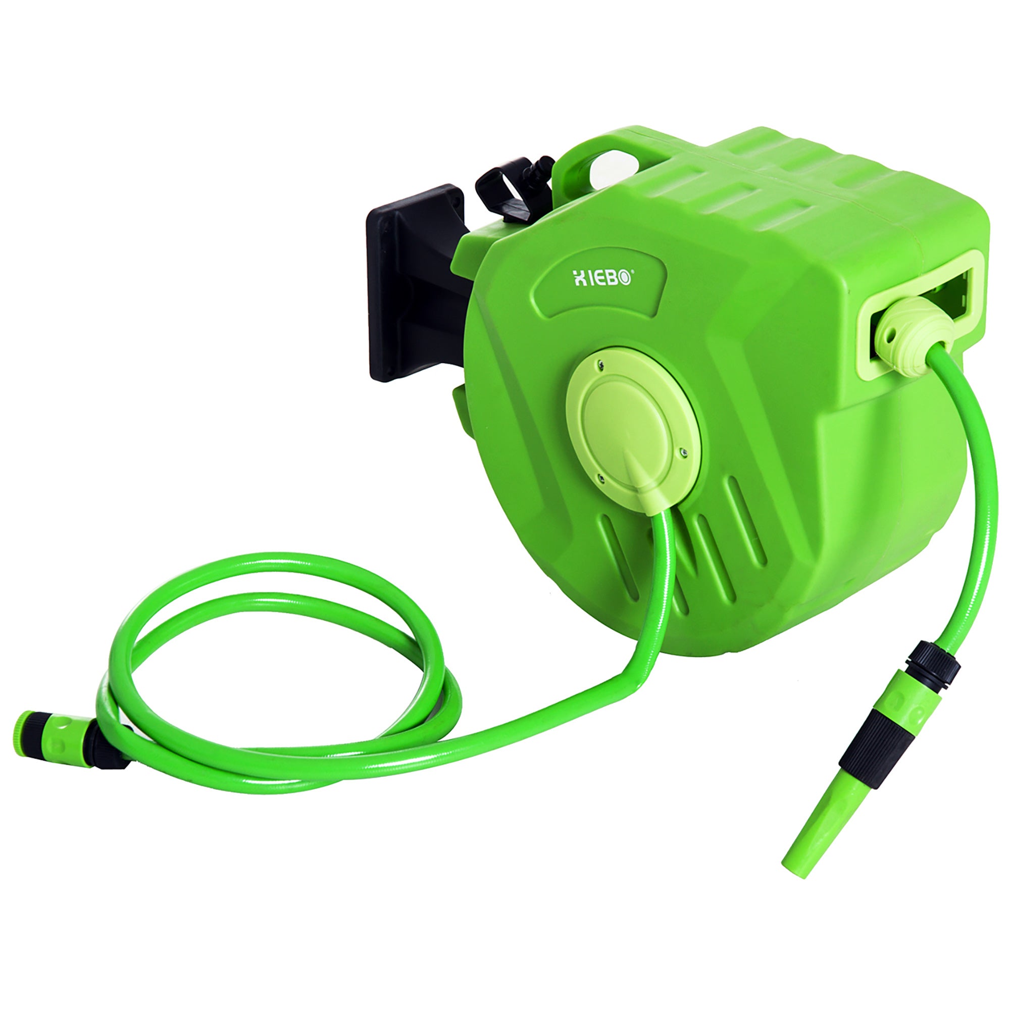 Automatic Hose Reel 15m Swivelling Compressed Air & Gardening, Green