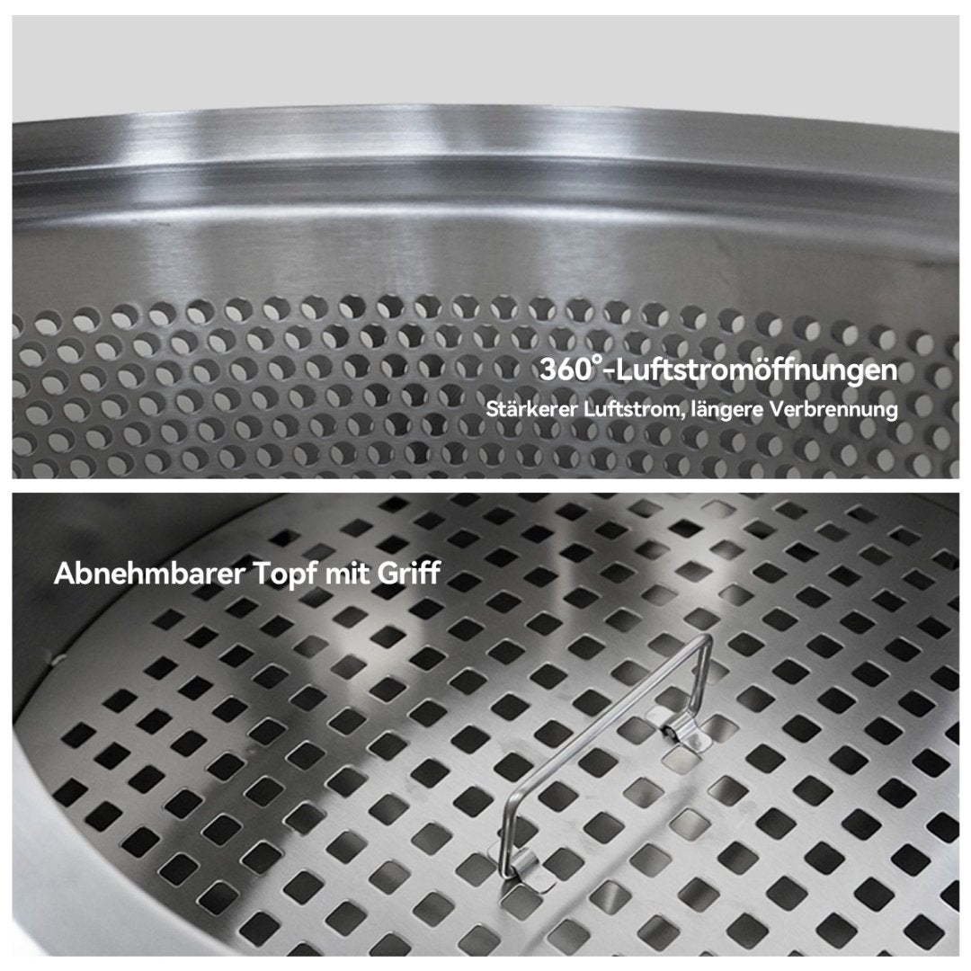 Smokeless Fire Pit Portable Outdoor Wood/BBQ, Stainless Steel