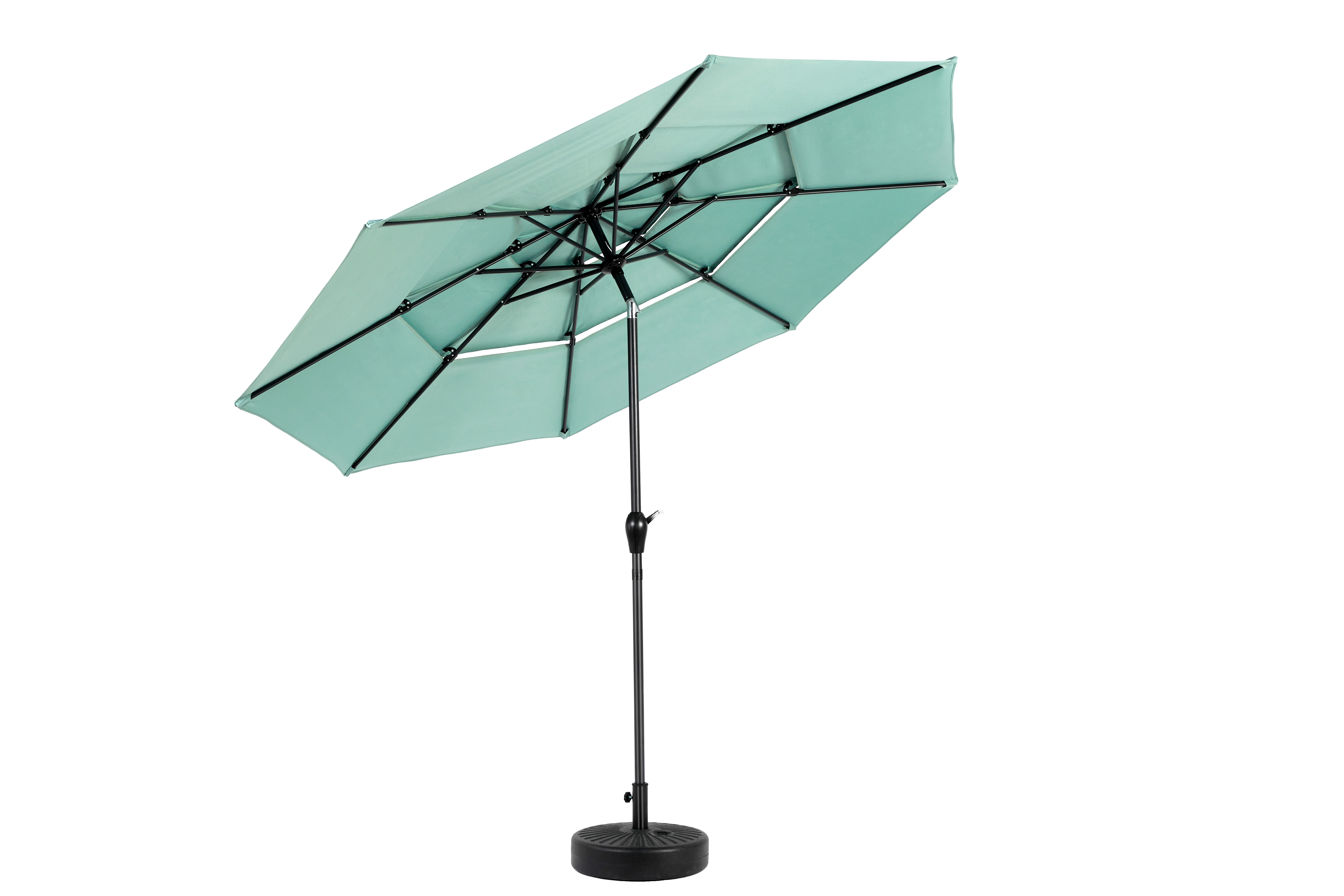 Double Sided Outdoor Umbrella, 14.8 Ft Rectangular Large with Crank, Light Green