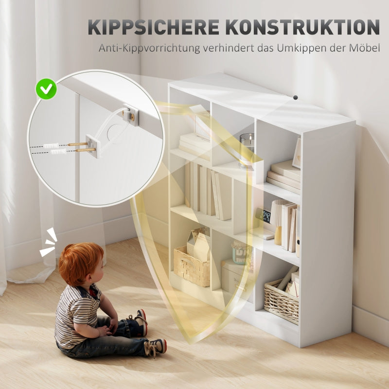 Bookcase Shelf, 8 Shelves, White