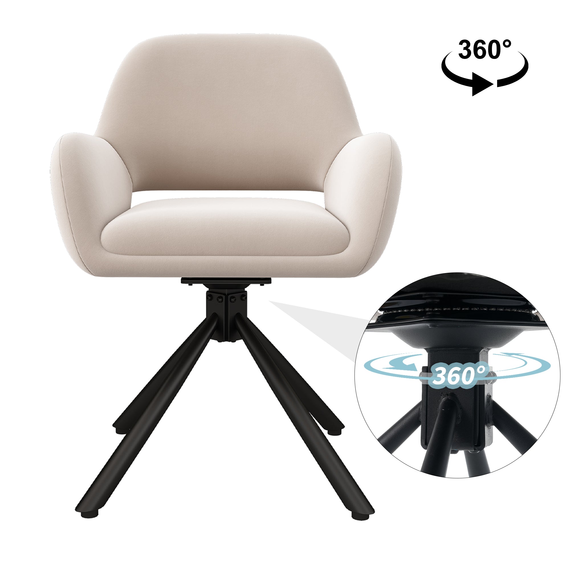 Dining Room Set with Extendable Table, 6 Velvet Chairs and Storage, White