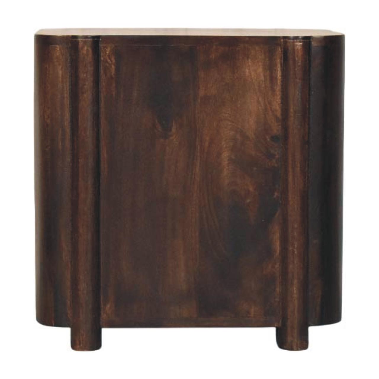 Solid Wood Havana Canefront Drawers, 2-Drawer, Dark Brown