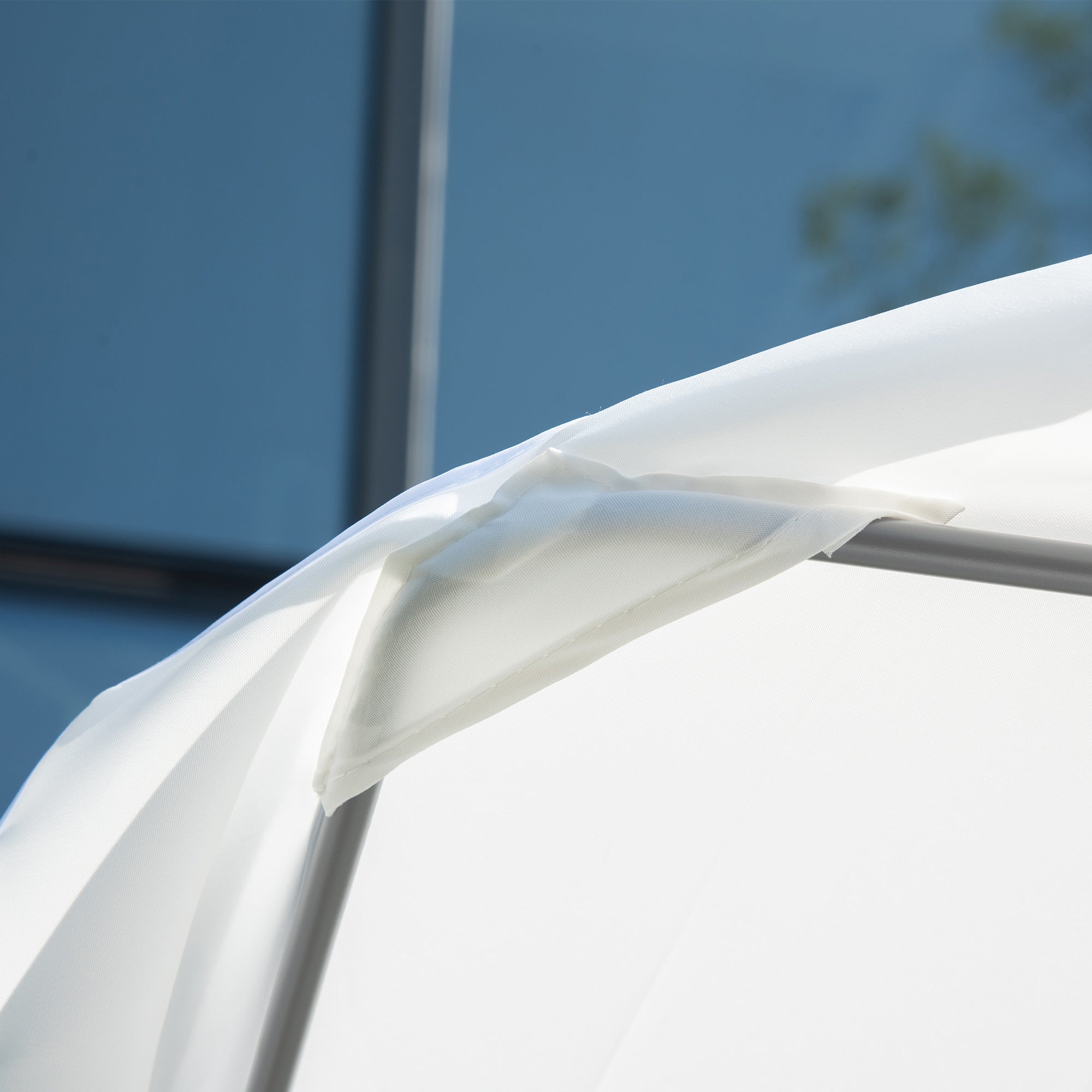 Double Sun Lounger Garden Daybed for 2 with Canopy Wheels Pillows White