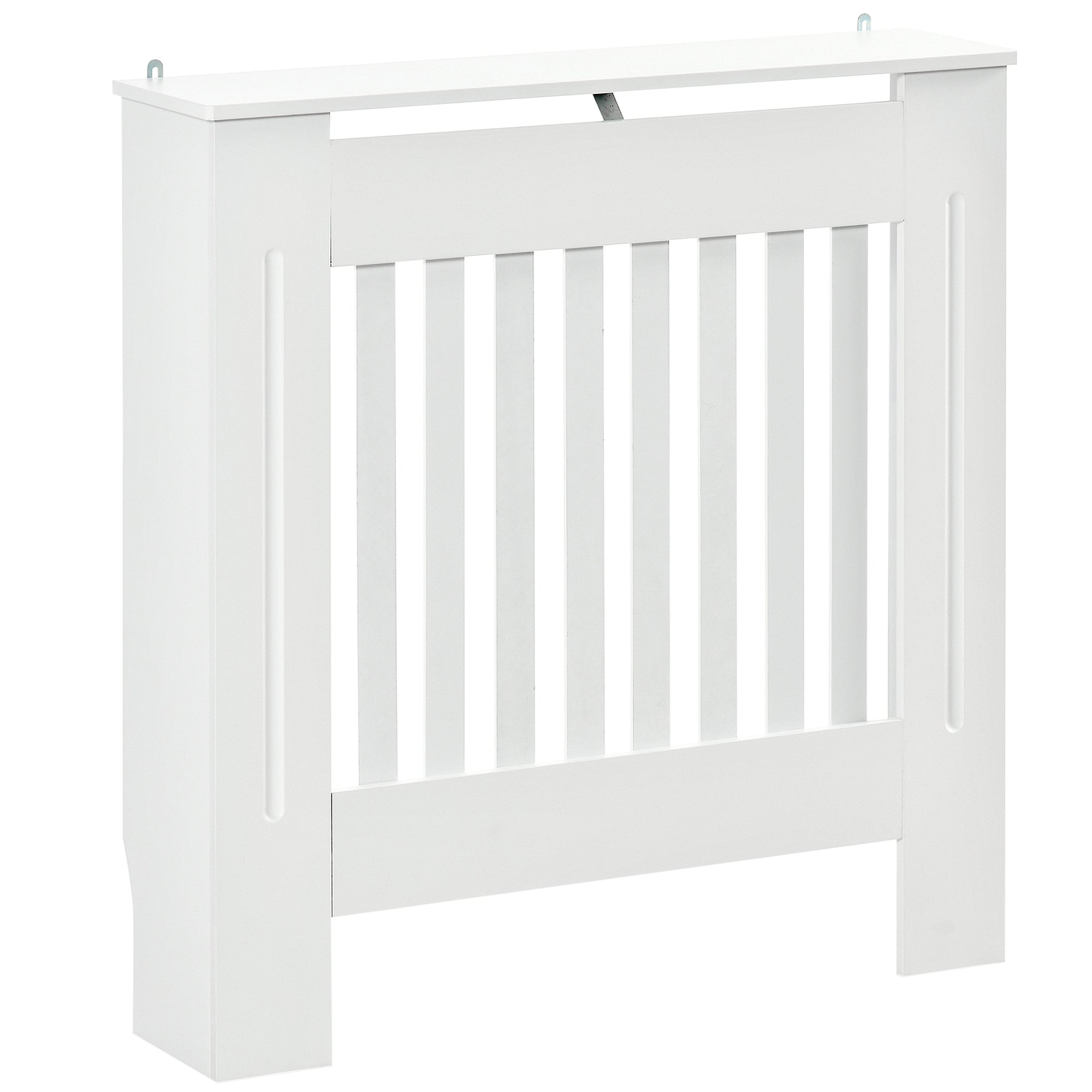 Slatted Radiator Cover Painted Cabinet MDF Lined Grill White