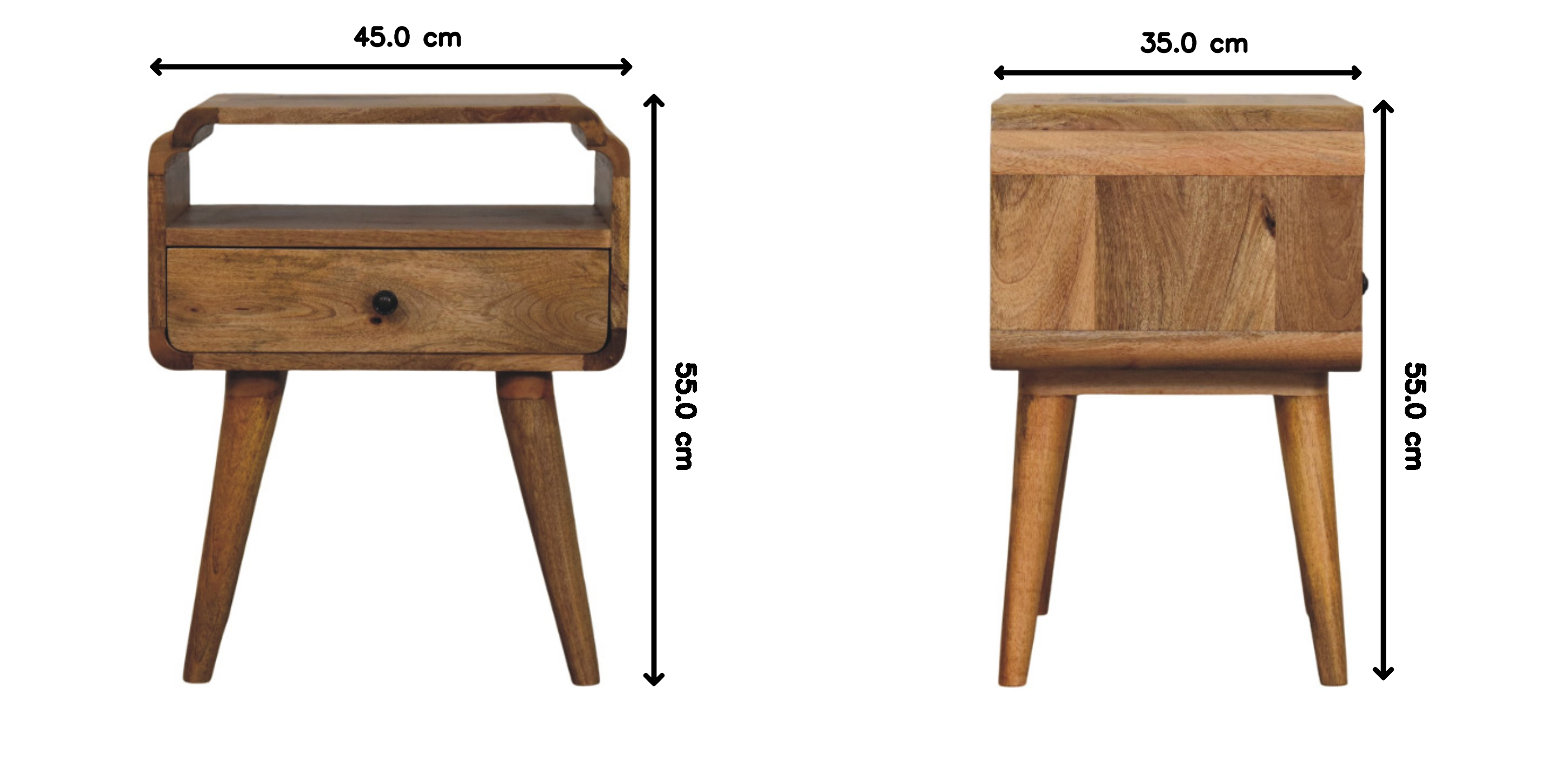 Newton Nightstand, Solid Wood, Oak-ish Finish