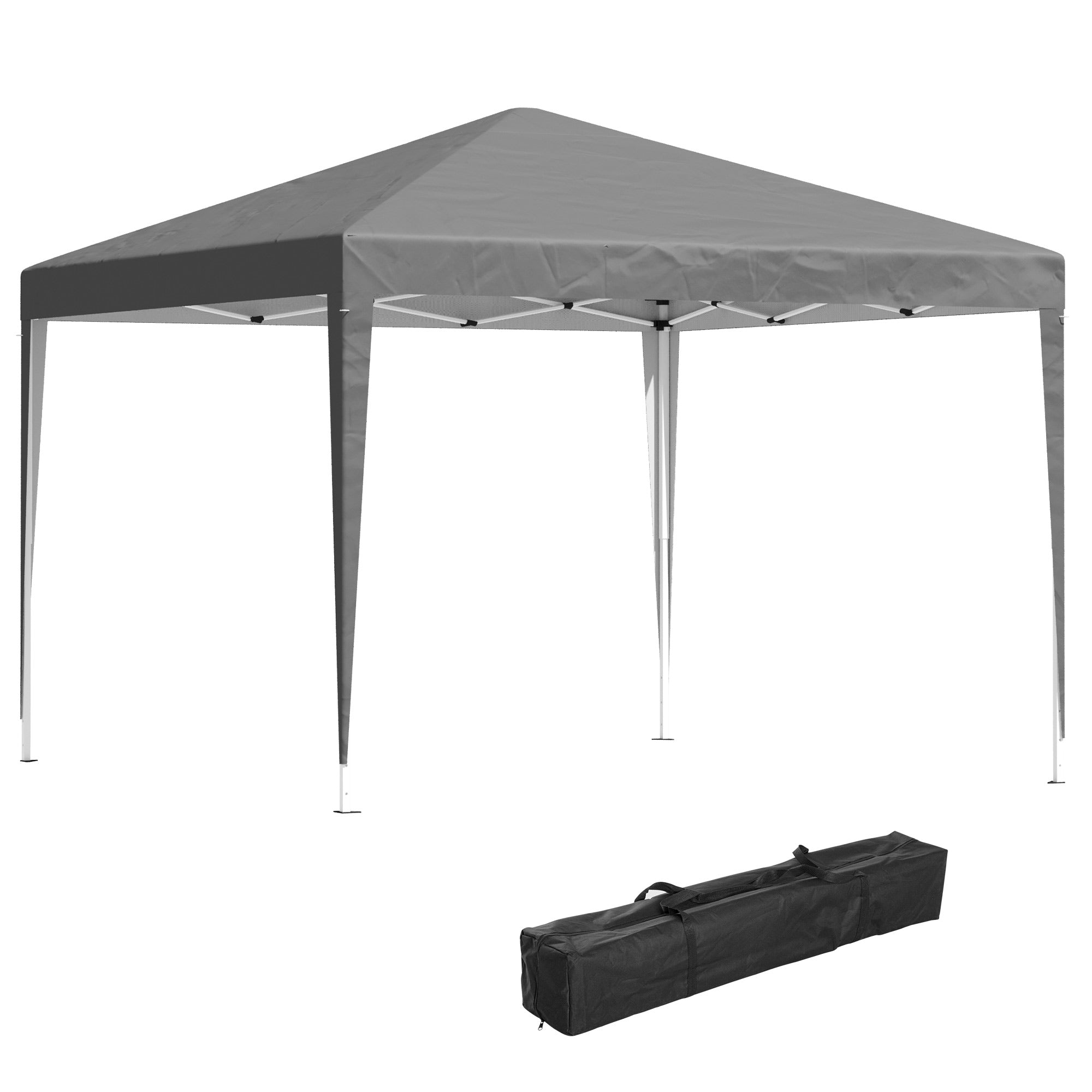 3x3m Pop Up Gazebo with Sides, Waterproof, Carry Bag, Height Adjustable, Grey