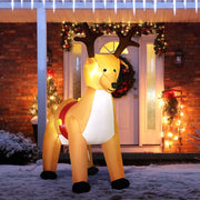Christmas Inflatable Reindeer Decoration, 6ft Indoor Outdoor w/ Lights