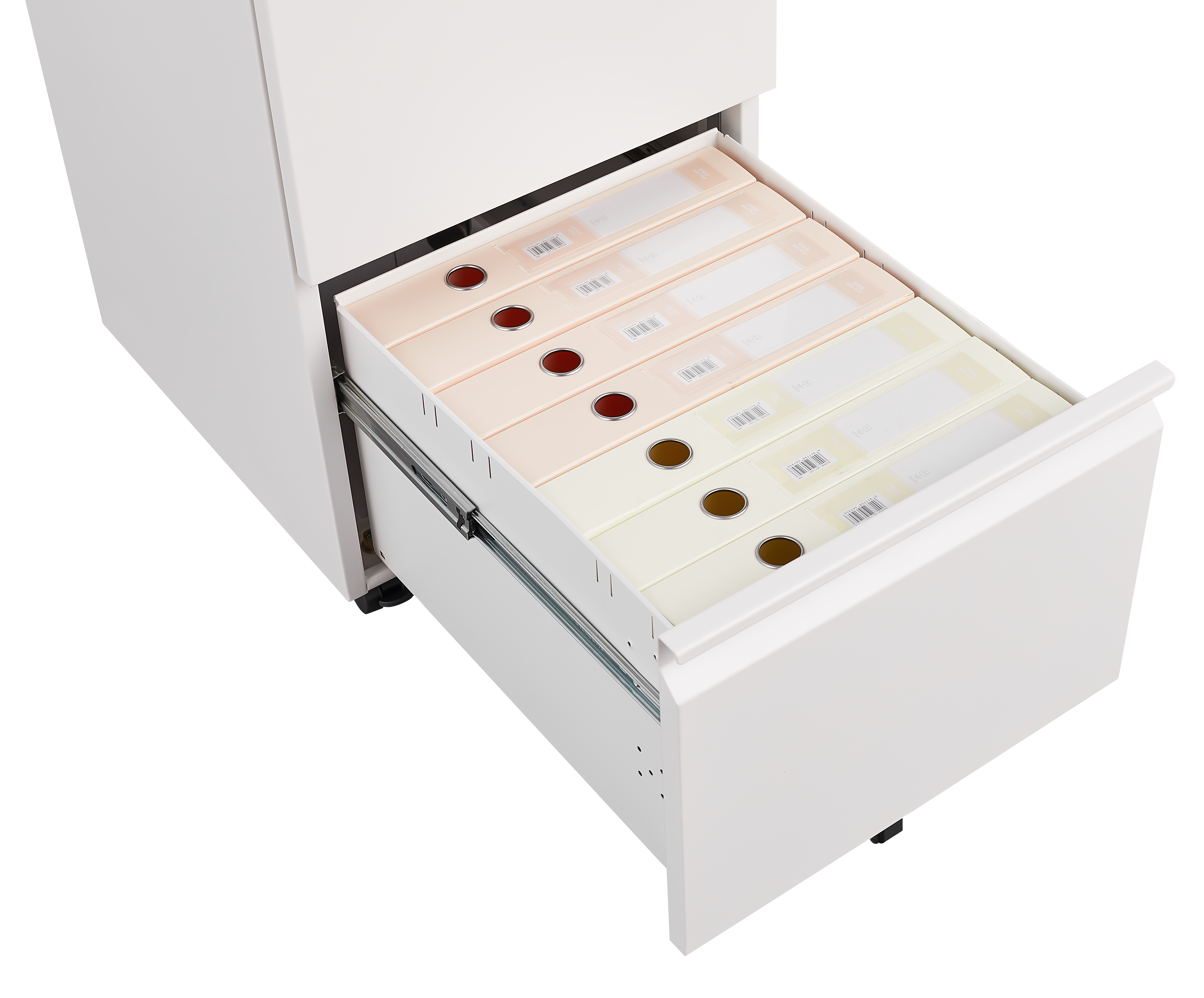 Mobile File Cabinet 2-Drawer with Lock Legal/Letter Size Steel - White