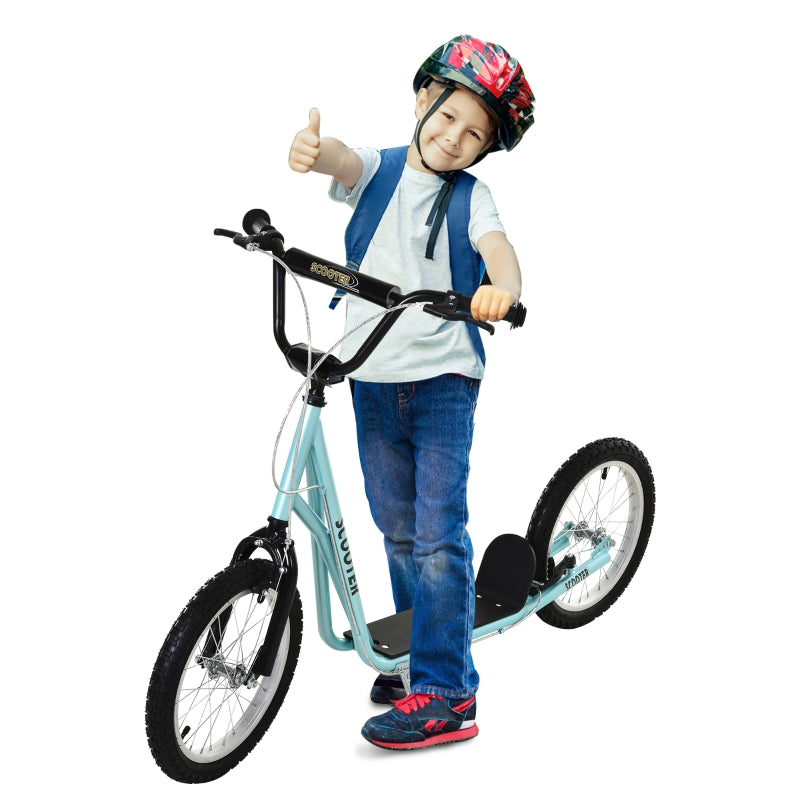 Children's Scooter with Brake and Height Adjustable Lightweight Frame, Light Blue