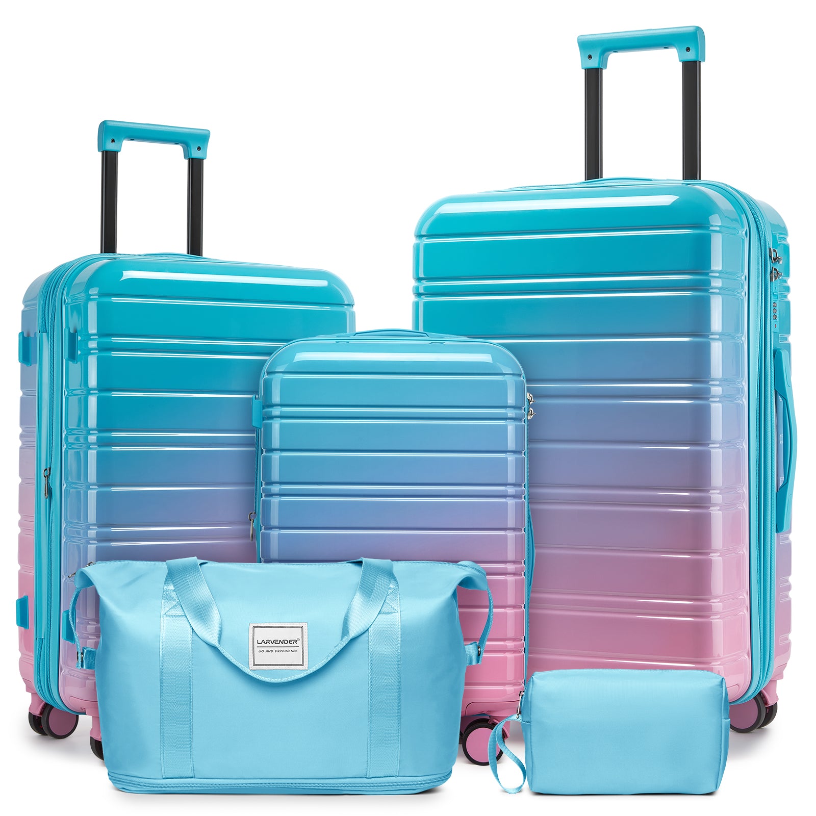 Luggage Sets 5 Piece Hardside Expandable Spinner Wheels Candy Blue