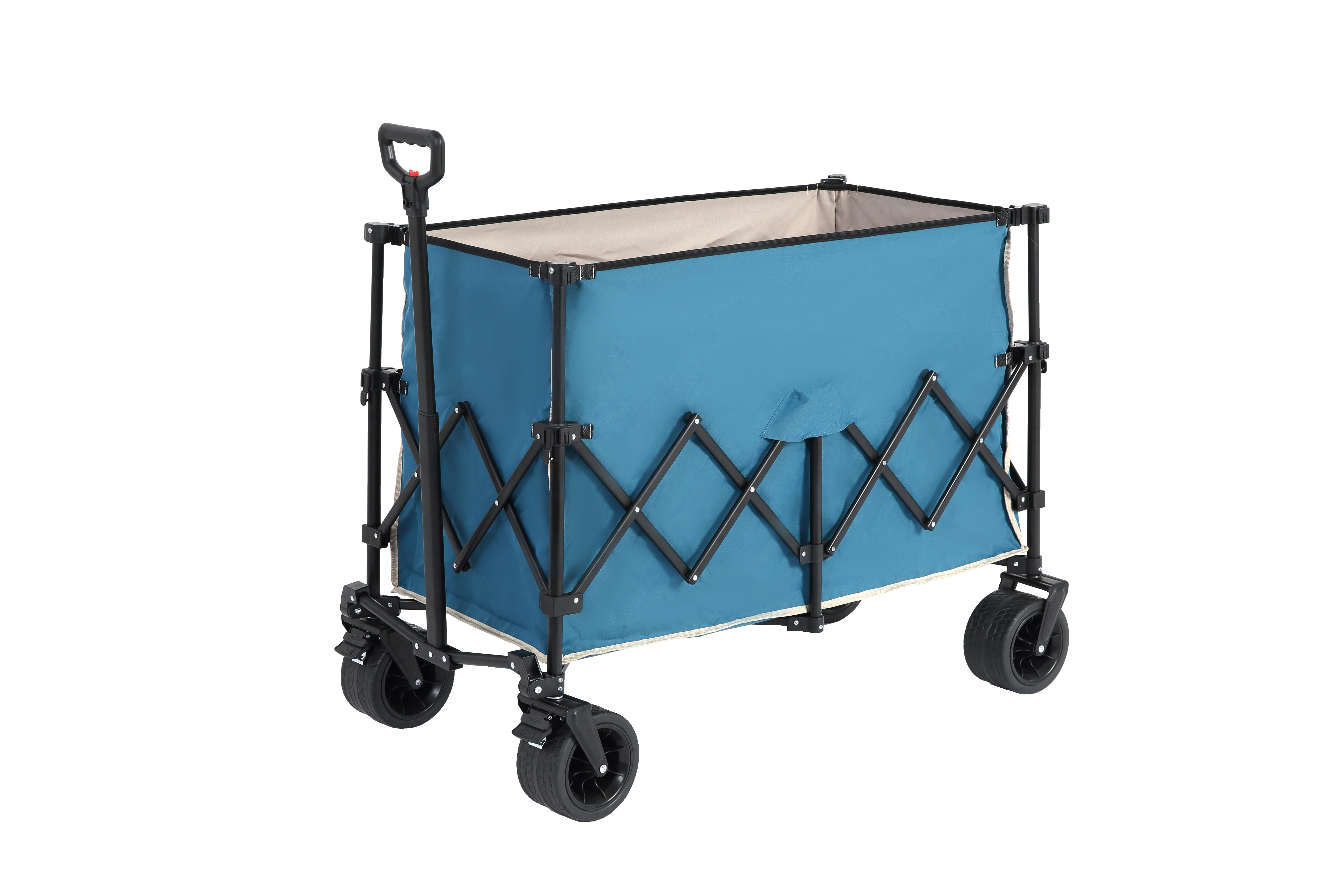 Beach Wagon, Collapsible 220lbs, Heavy Duty, All-Terrain Wheels, Blue