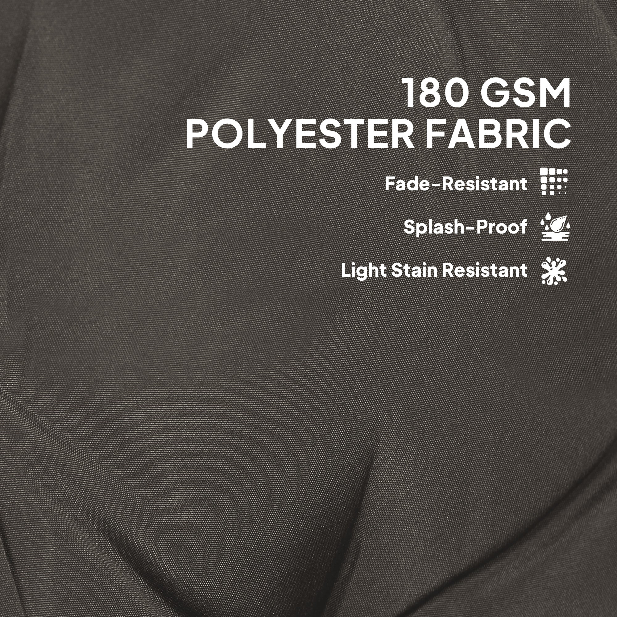 Set of Four Padded Seat Cushions for Garden/Outdoor Use, Charcoal Grey