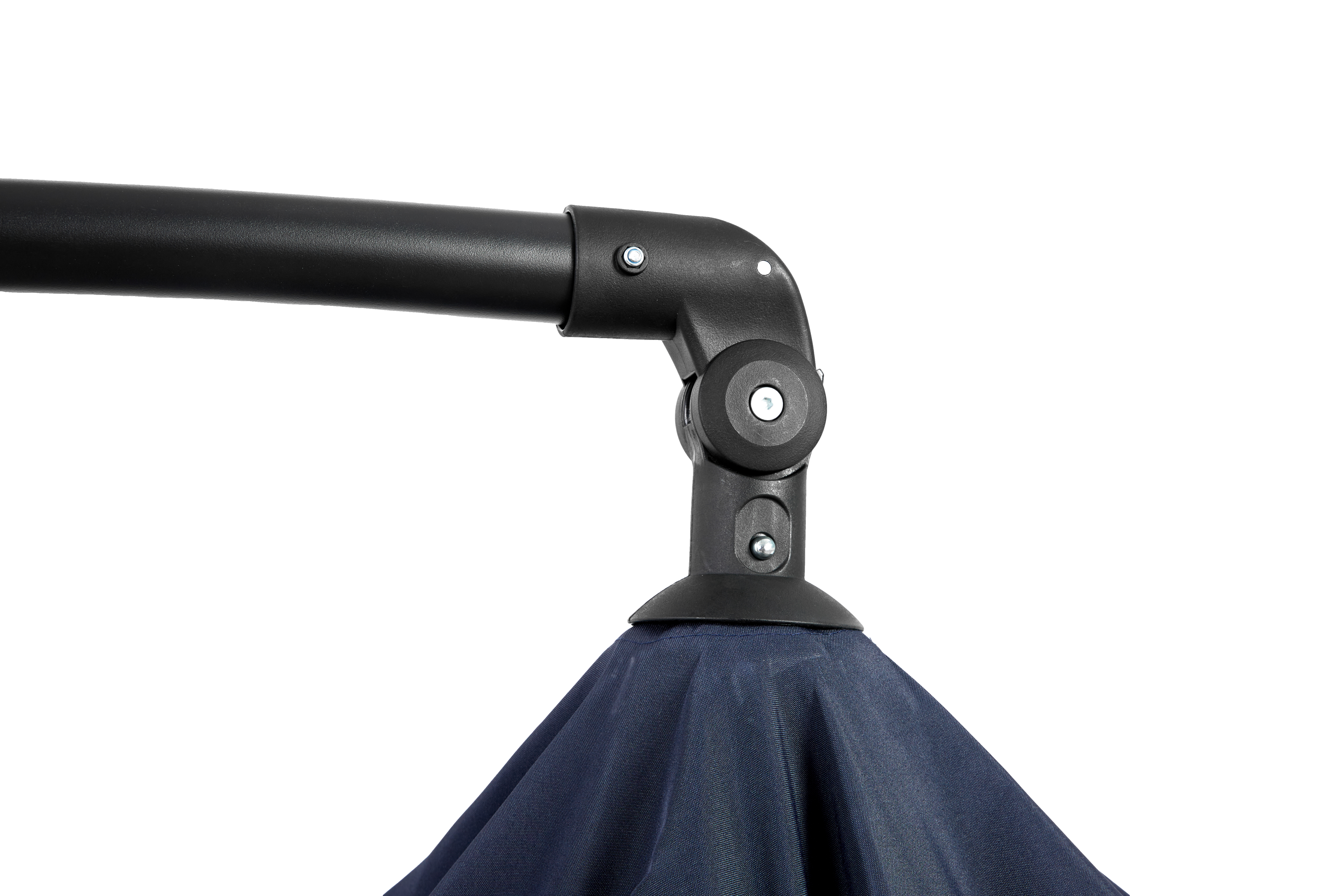 Outdoor Umbrella Rectangular 14.8 Ft Double Sided with Crank, Navy Blue