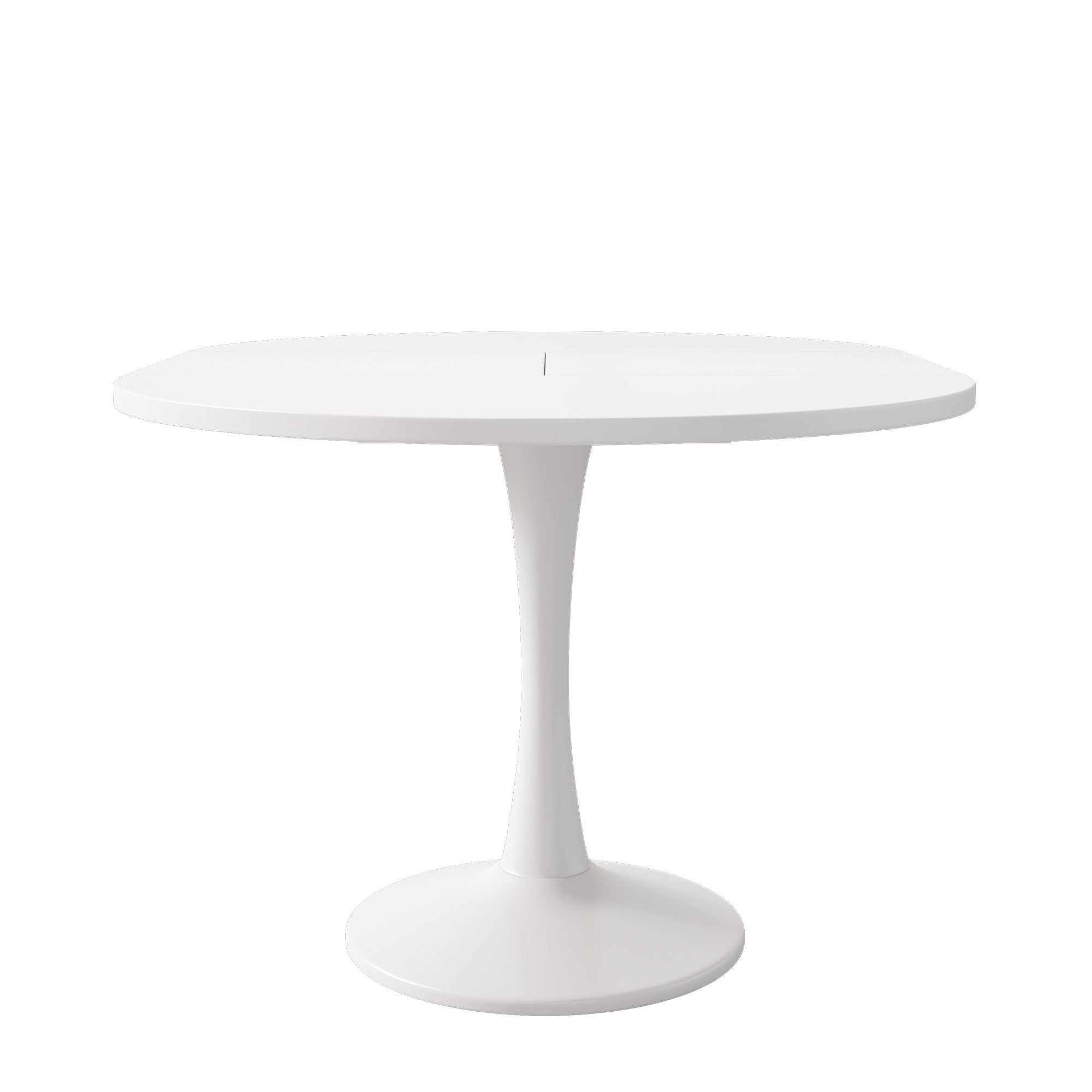 Extendable Dining Table Oval 100/140x100cm Modern Simple - White