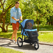 PawHut Pet Stroller Foldable Travel Carriage, Blue
